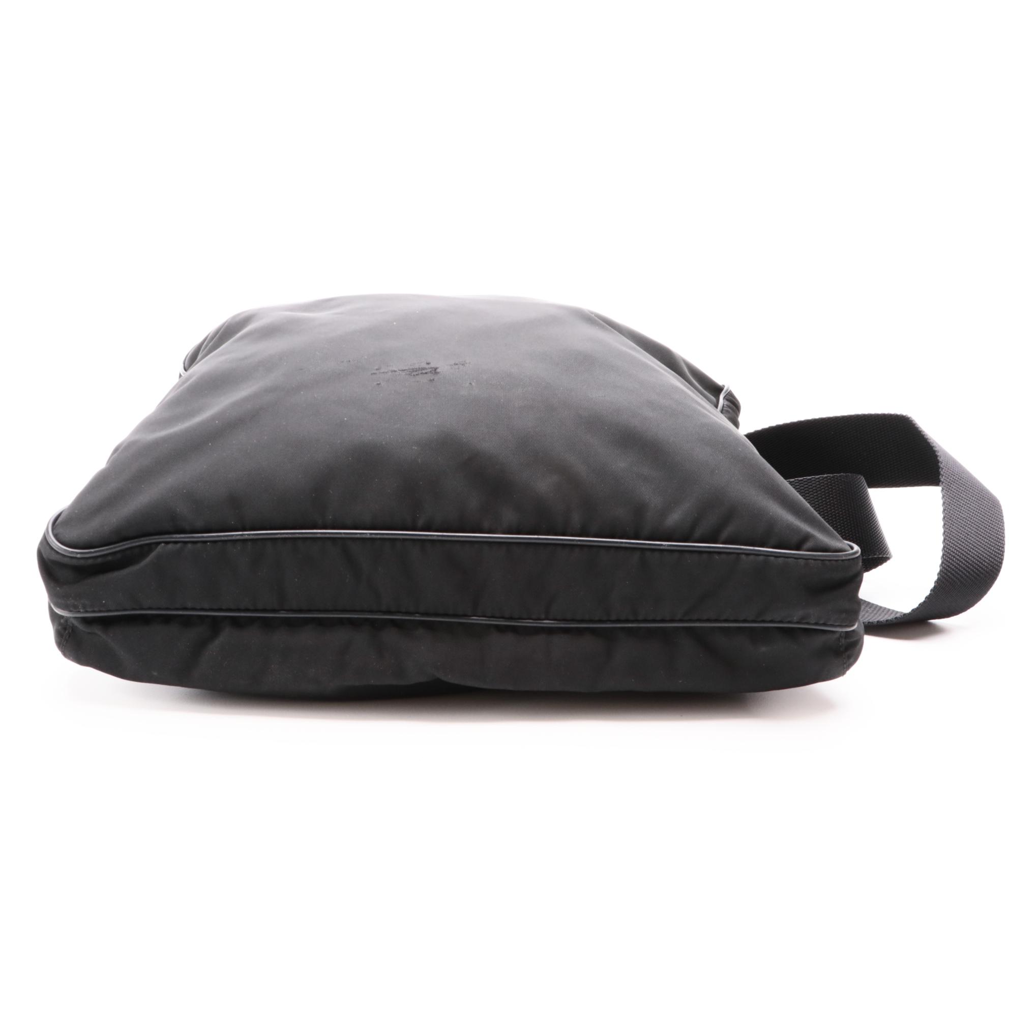 Prada Black Tessuto Nylon Crossbody with Saffiano Leather Trim