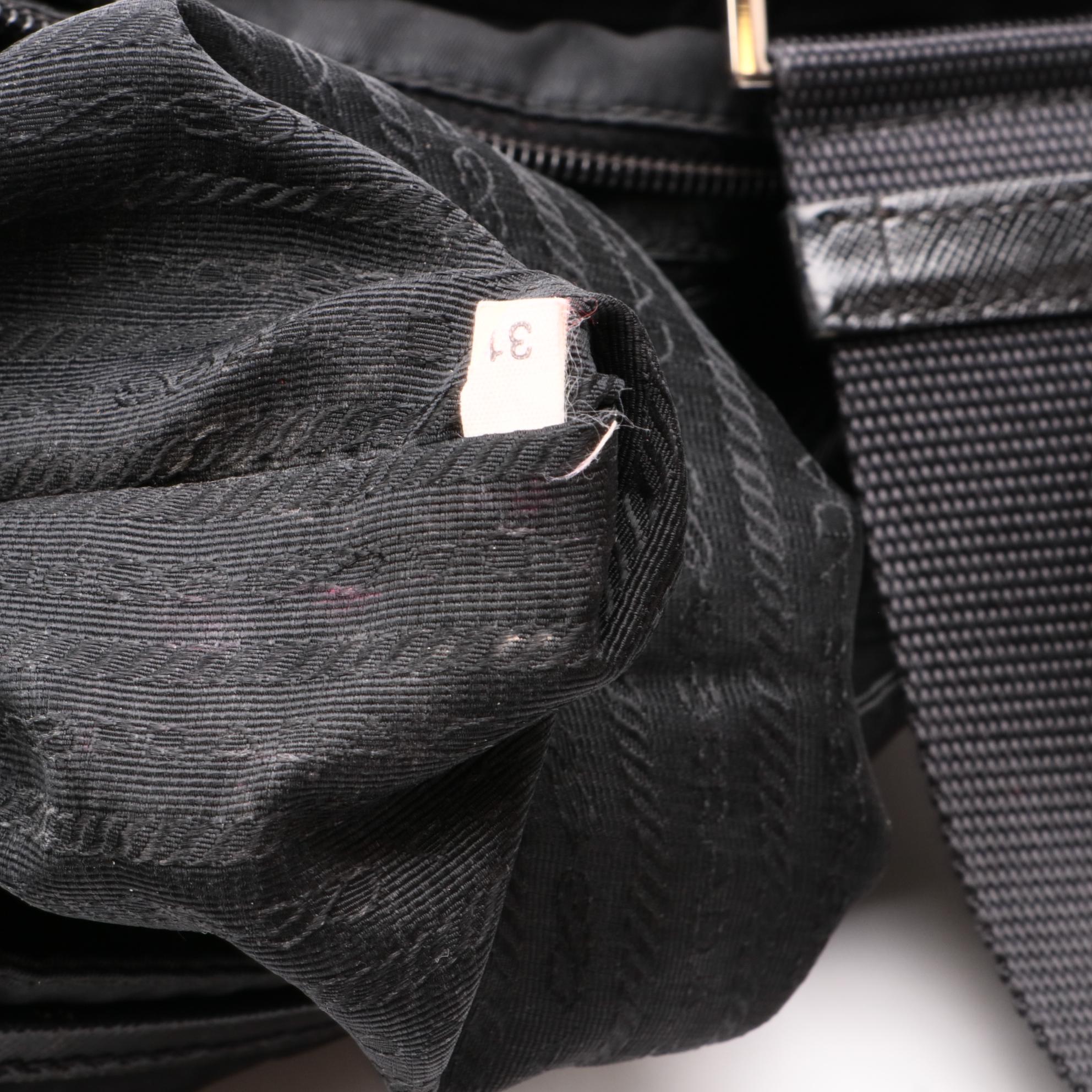 Prada Black Tessuto Nylon Crossbody with Saffiano Leather Trim