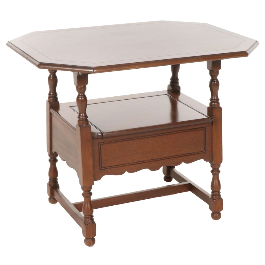 Colonial Style Mahogany Bench Convertible Table, Mid to Late 20th Century