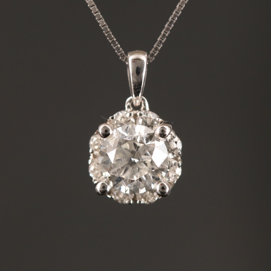 14K 1.01 CTW Diamond Pendant Necklace