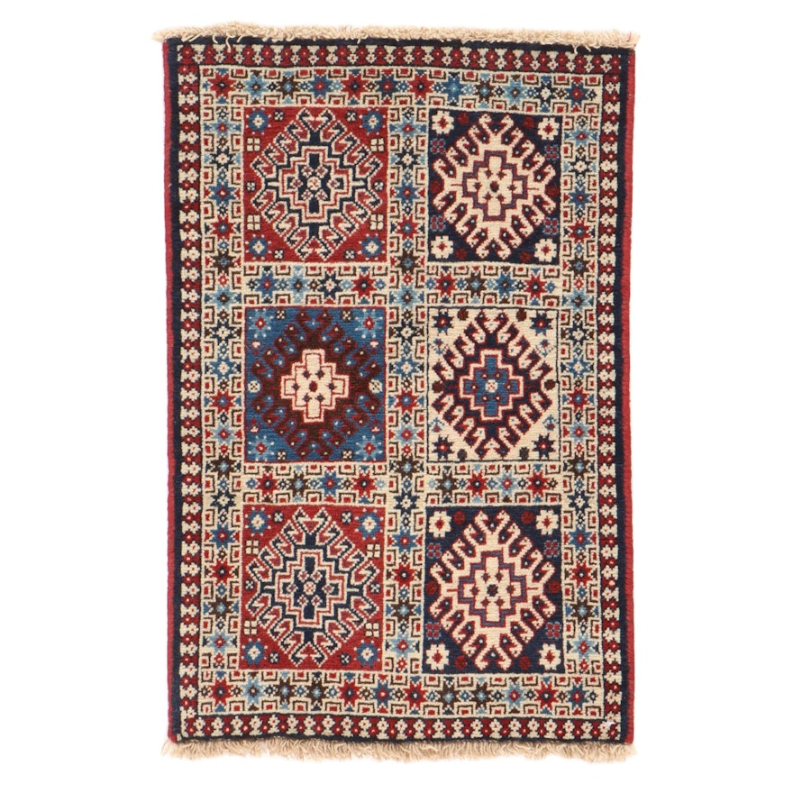 1'7 x 2'7 Hand-Knotted Persian Yalameh Shiraz Rug, 1980s