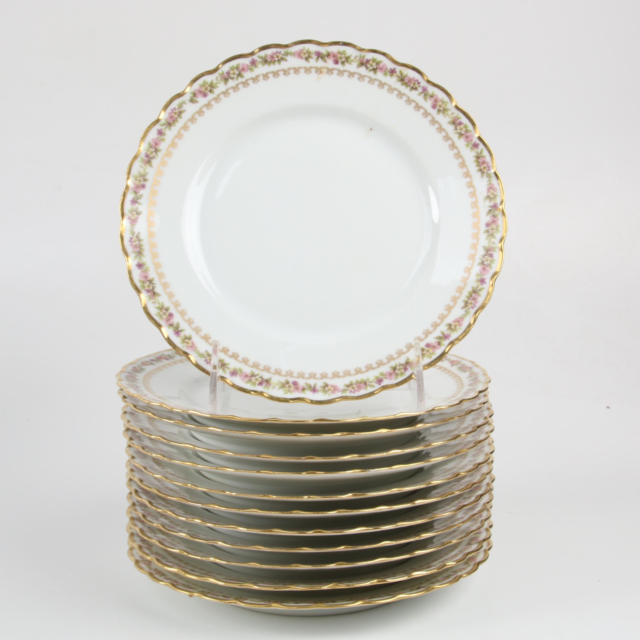 Haviland Limoges Porcelain Setting for Twelve with Serving Pieces, Antique