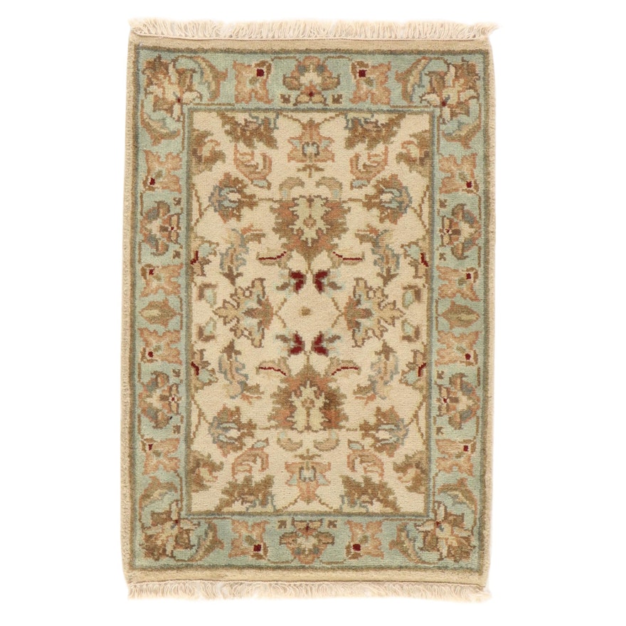 2'2 x 3'3 Hand-Knotted Indo-Turkish Oushak Rug, 2000s