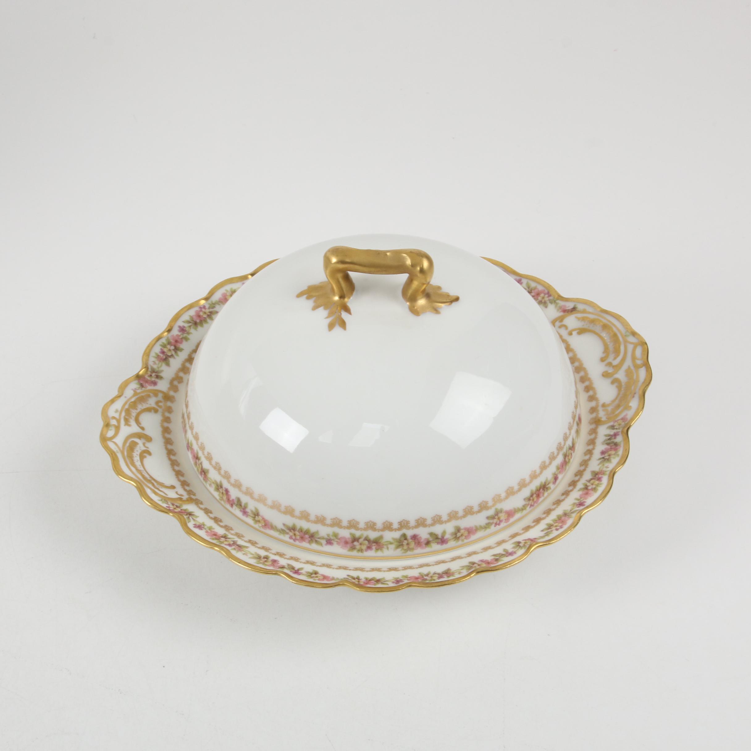 Haviland Limoges Porcelain Setting for Twelve with Serving Pieces, Antique