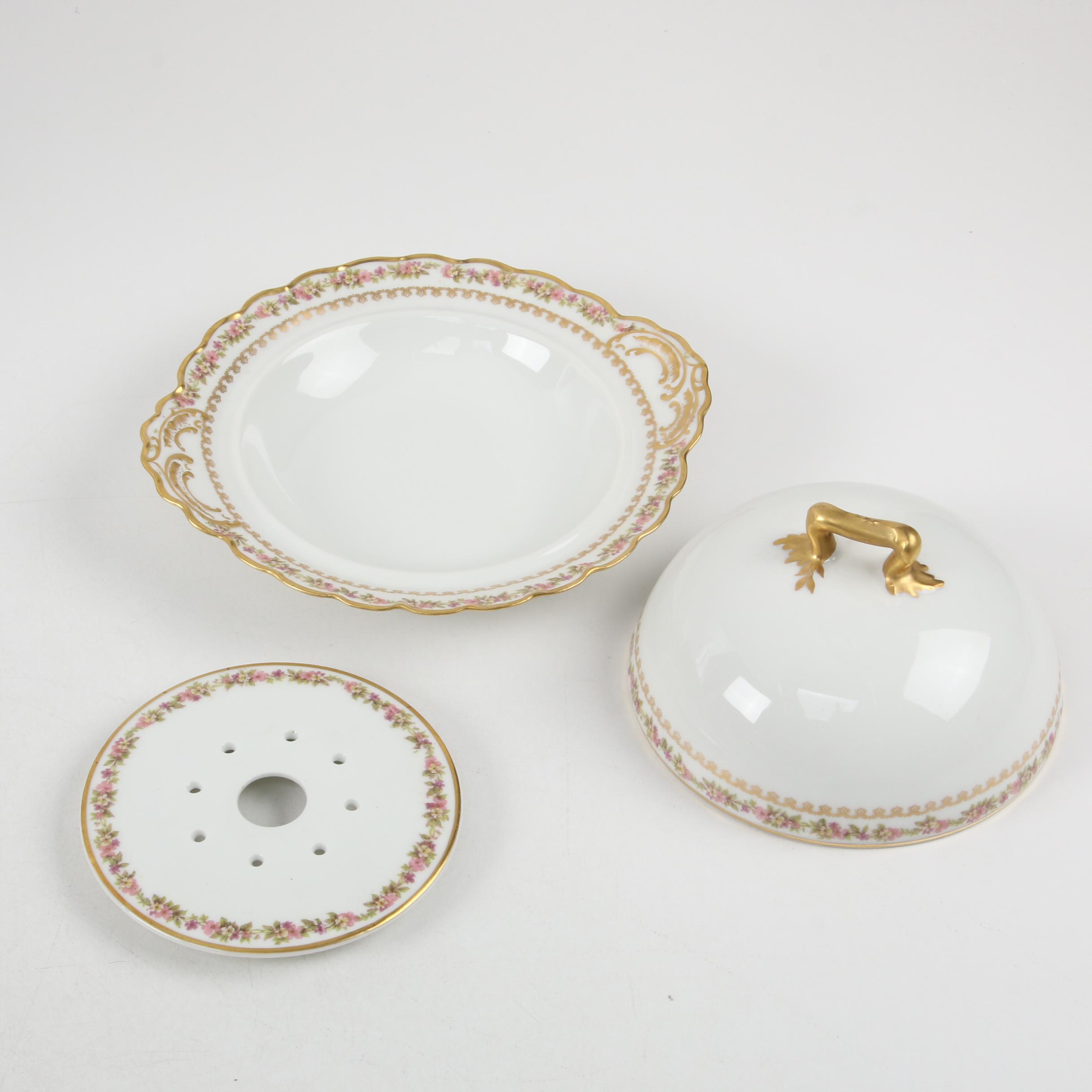 Haviland Limoges Porcelain Setting for Twelve with Serving Pieces, Antique