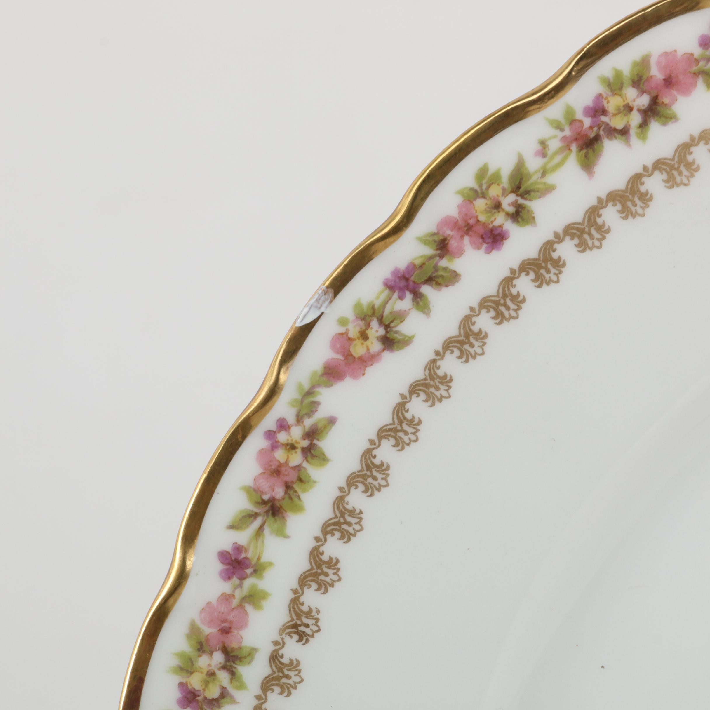 Haviland Limoges Porcelain Setting for Twelve with Serving Pieces, Antique