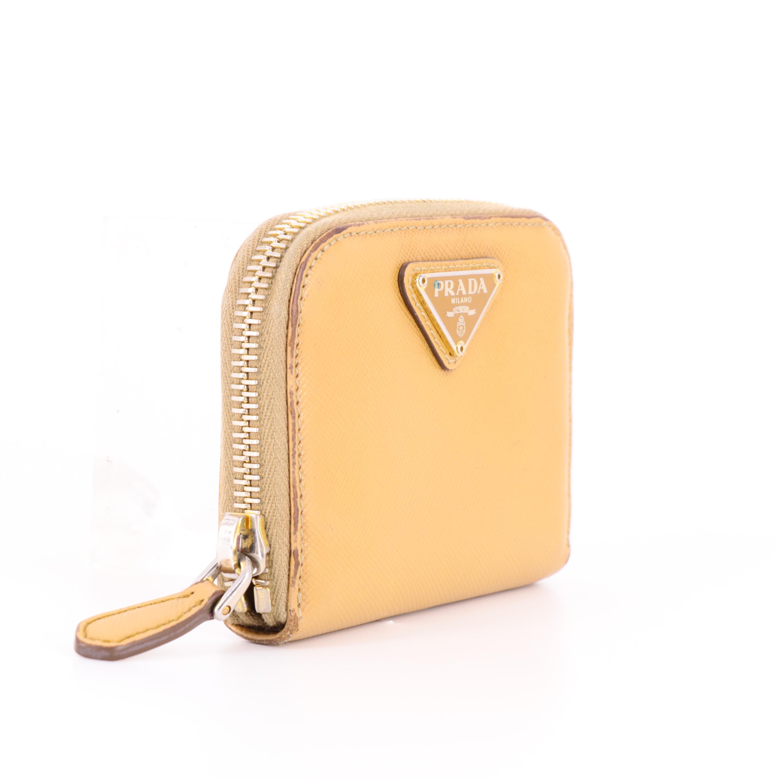 Prada Zippered Coin Purse in Saffiano Leather
