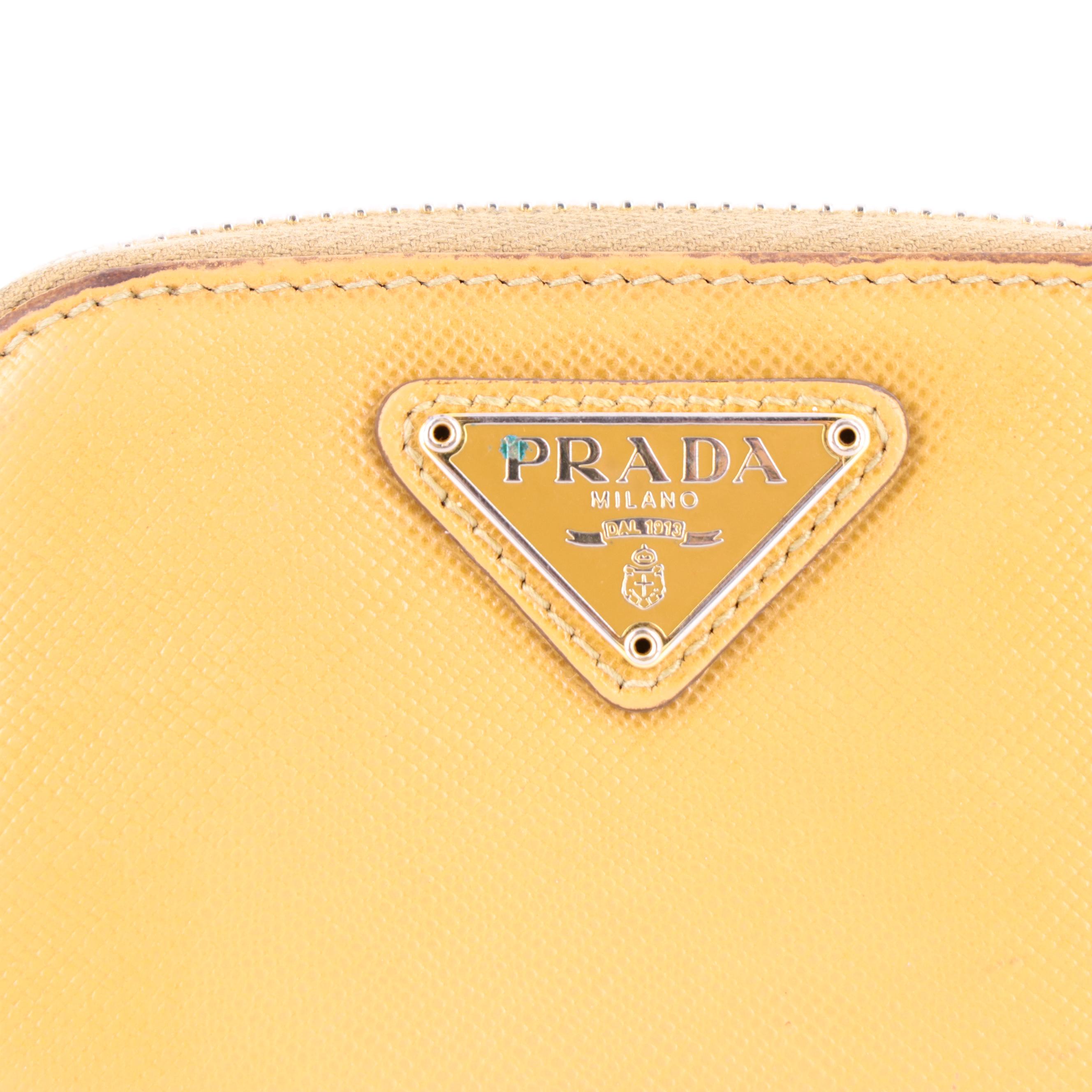 Prada Zippered Coin Purse in Saffiano Leather