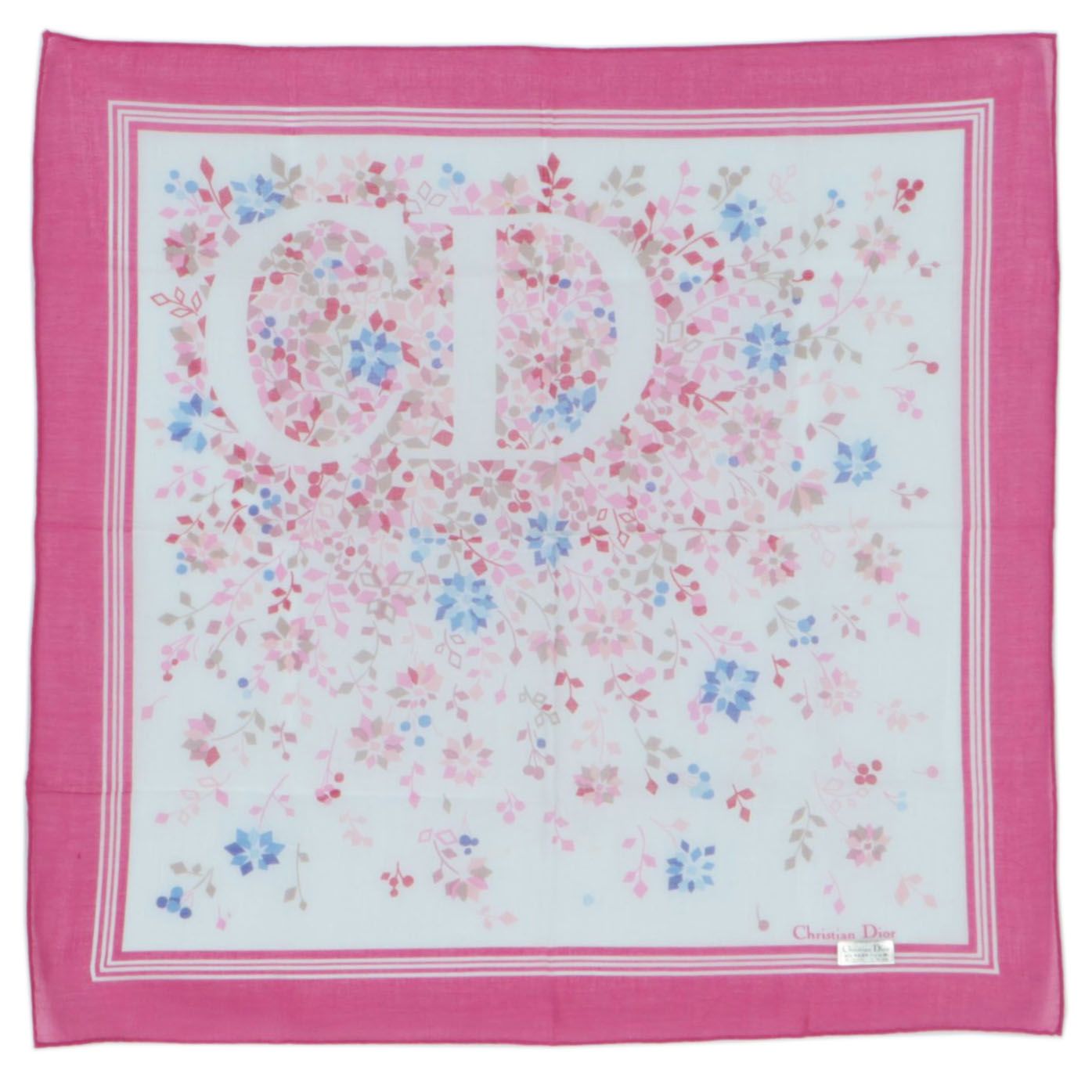 Christian Dior Pink Fuchsia Cotton Handkerchief