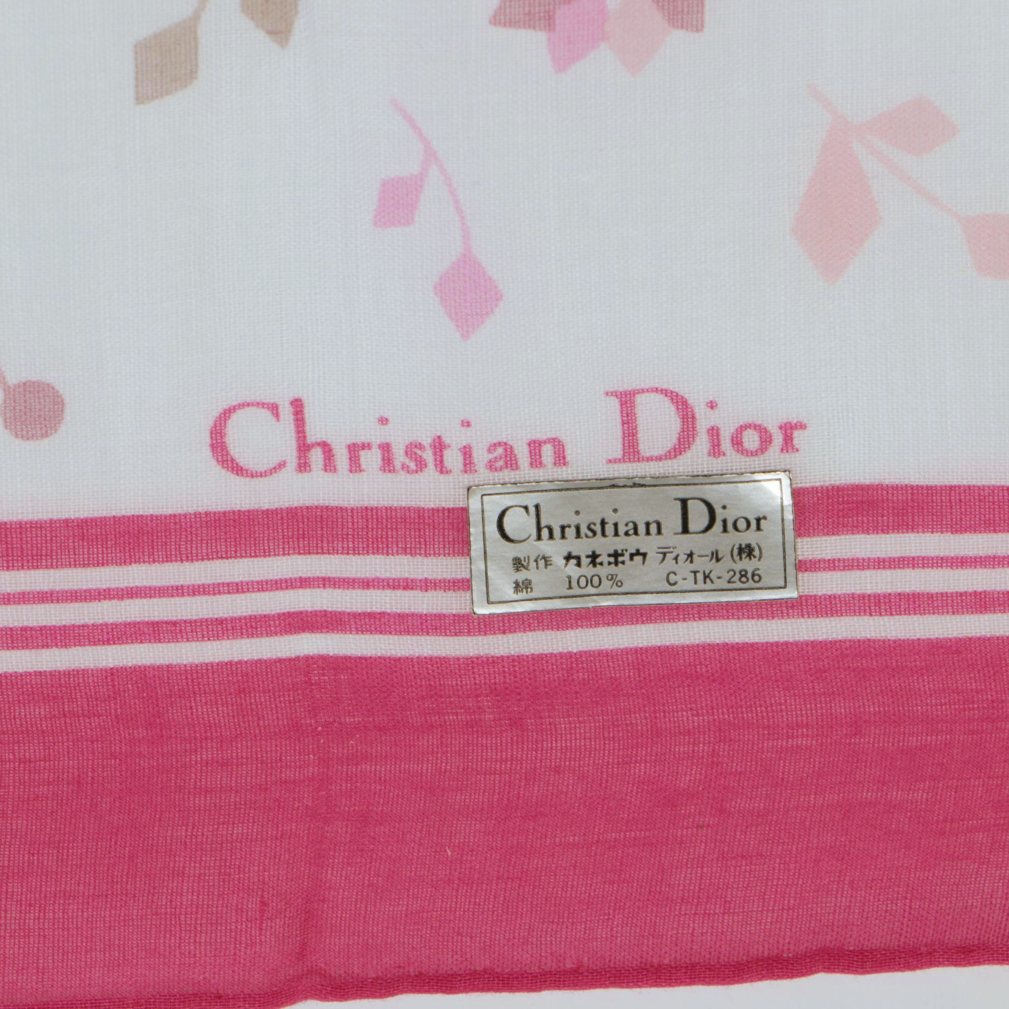 Christian Dior Pink Fuchsia Cotton Handkerchief