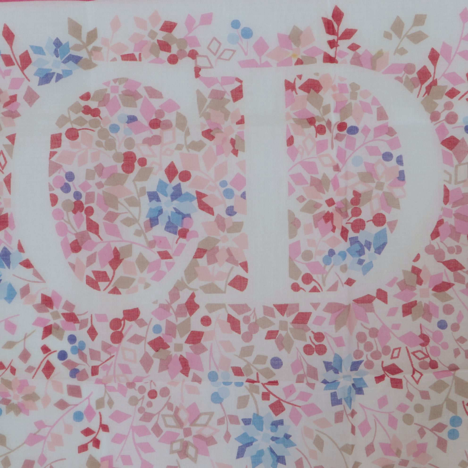 Christian Dior Pink Fuchsia Cotton Handkerchief