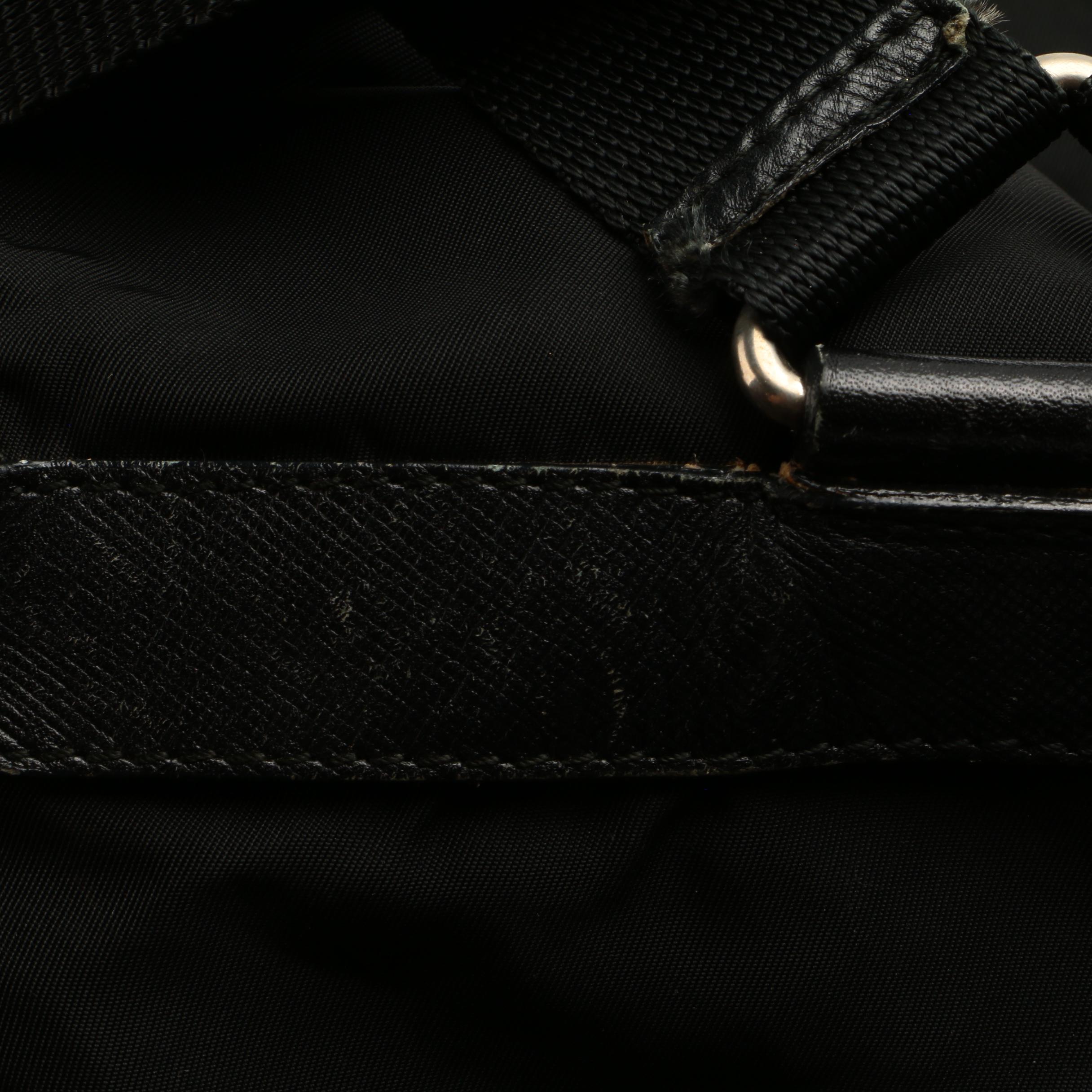 Prada Drawstring Backpack in Black Tessuto Nylon with Saffiano Leather Trim