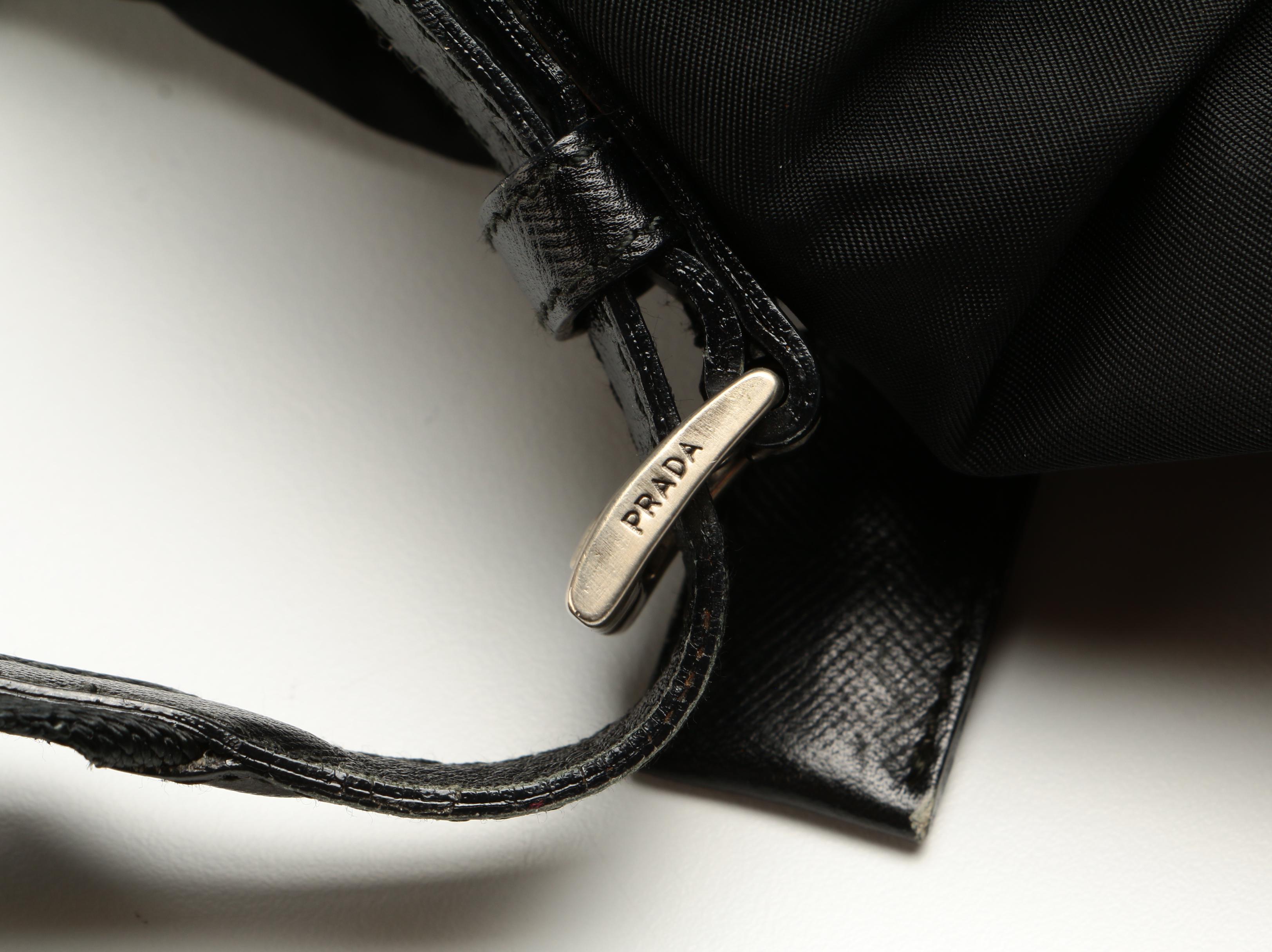 Prada Drawstring Backpack in Black Tessuto Nylon with Saffiano Leather Trim