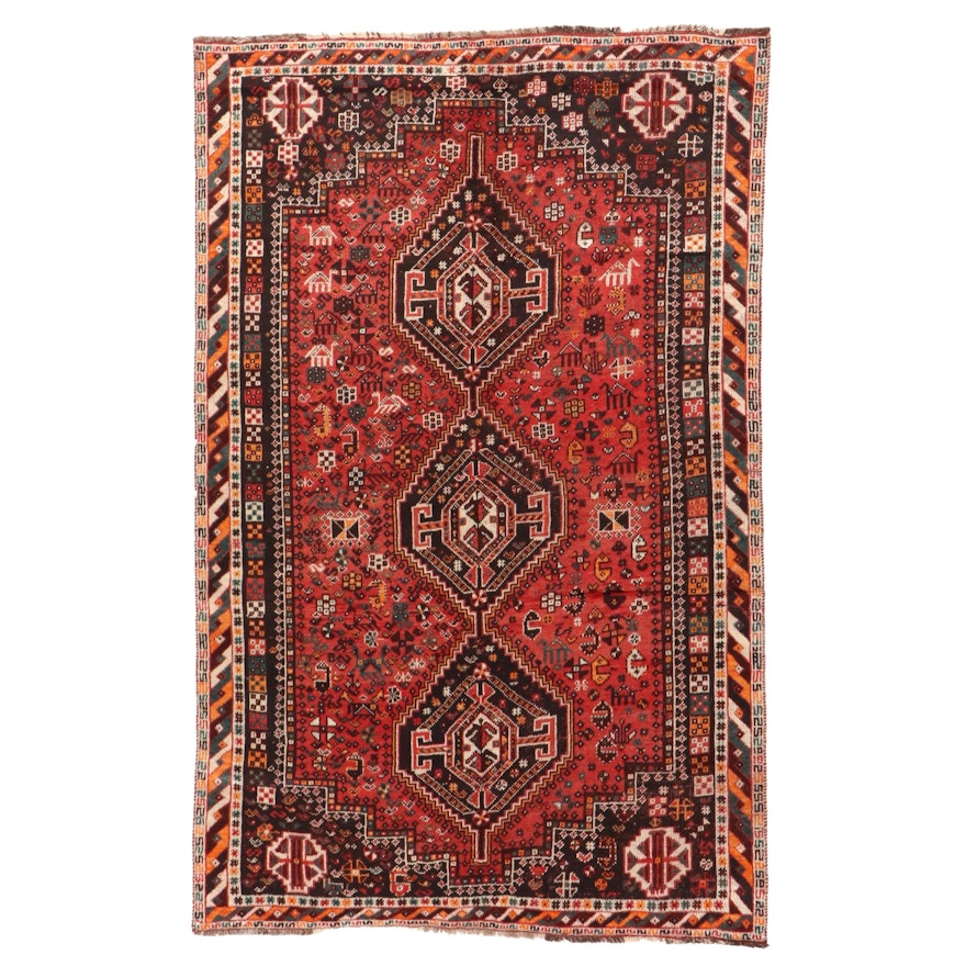 5'5 x 8'6 Hand-Knotted Persian Qashqai Area Rug