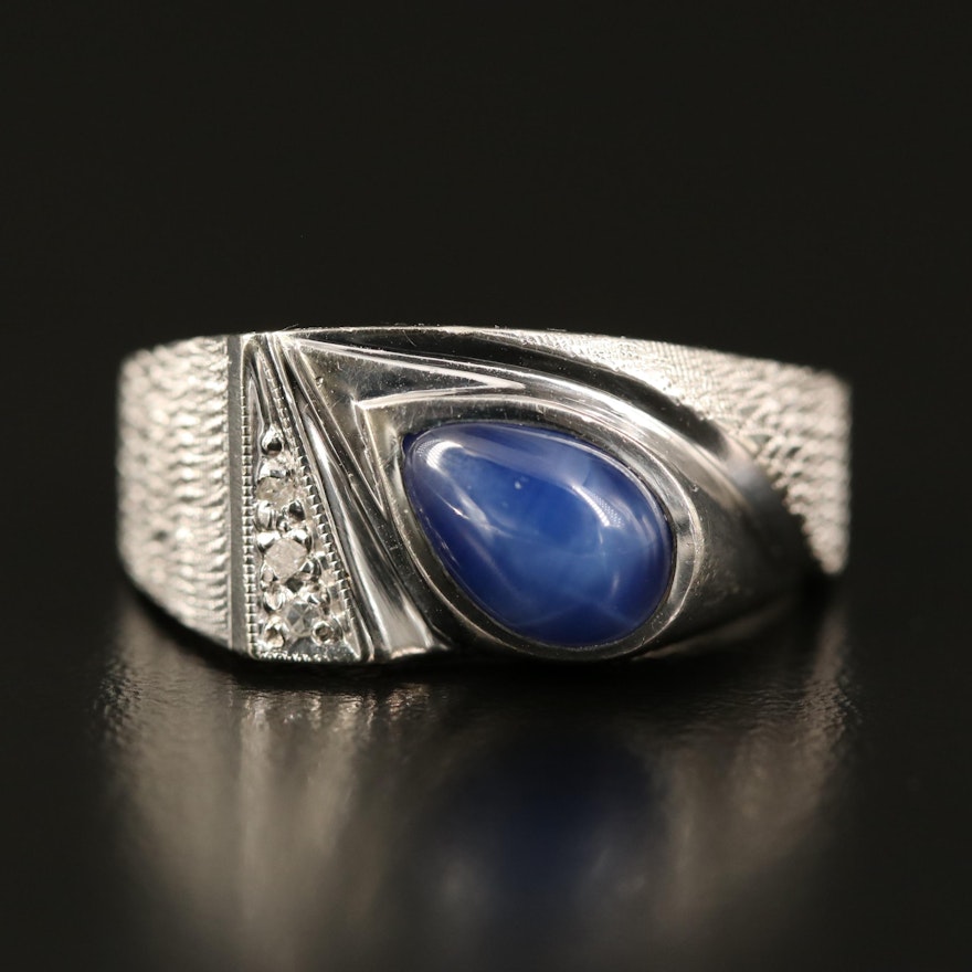 Vintage 10K Sapphire and Diamond Ring