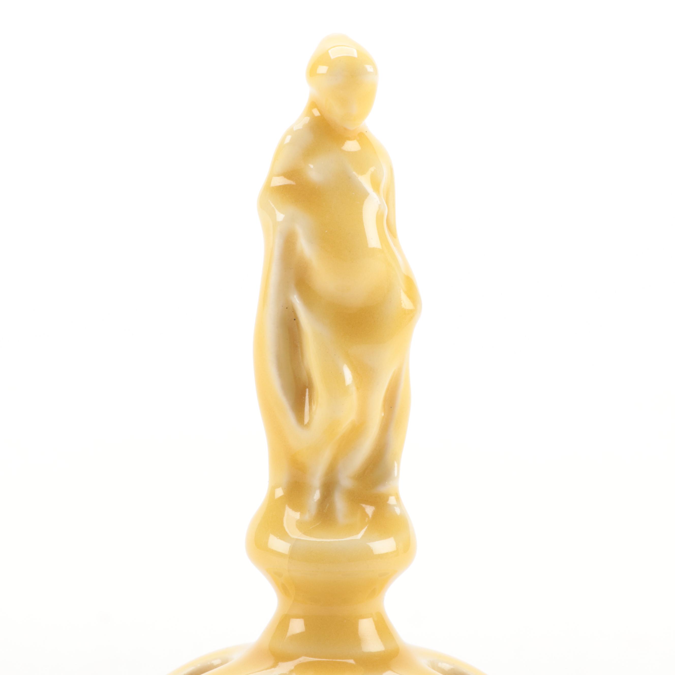 Rookwood Pottery Yellow Glaze Flower Frog, 1923