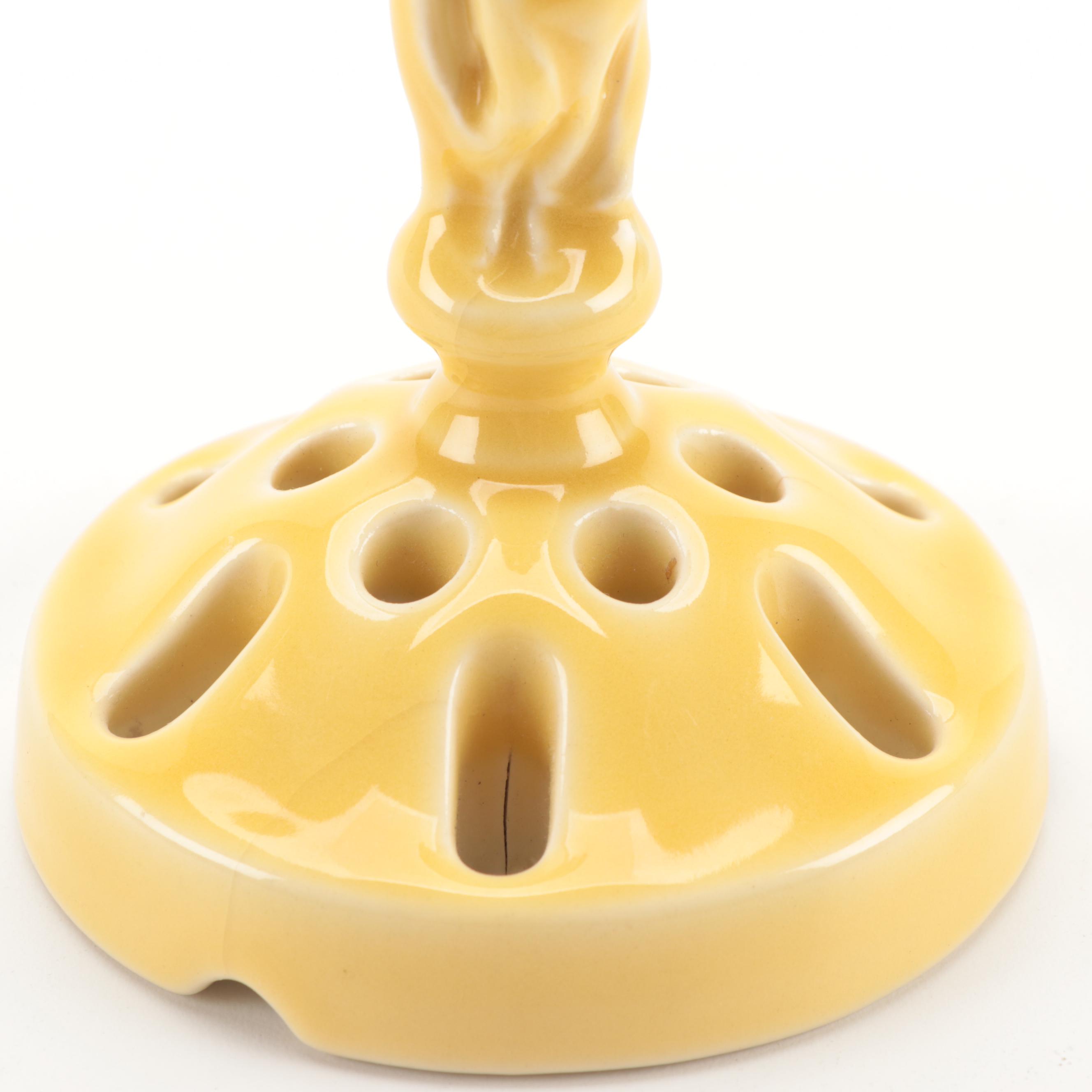 Rookwood Pottery Yellow Glaze Flower Frog, 1923