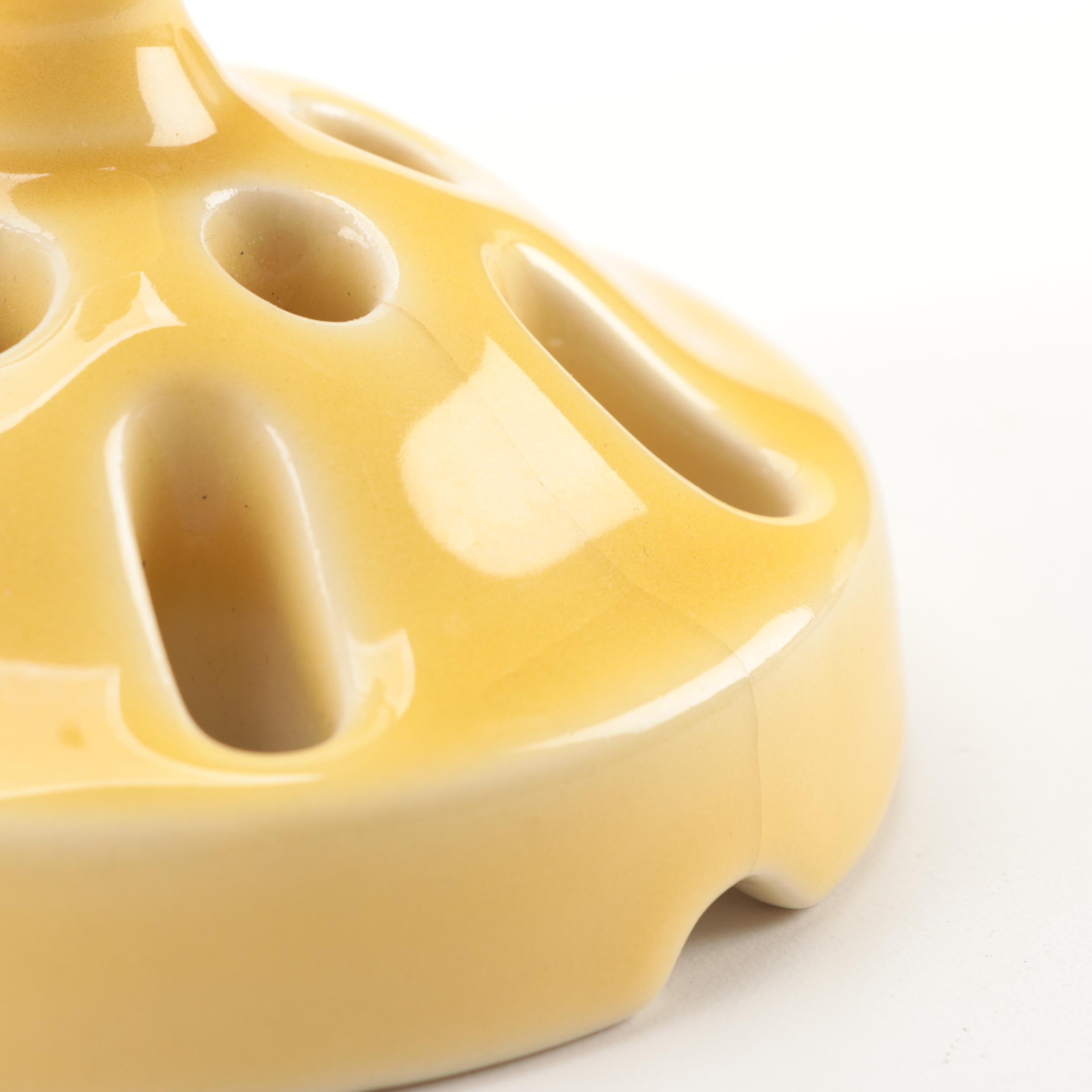 Rookwood Pottery Yellow Glaze Flower Frog, 1923