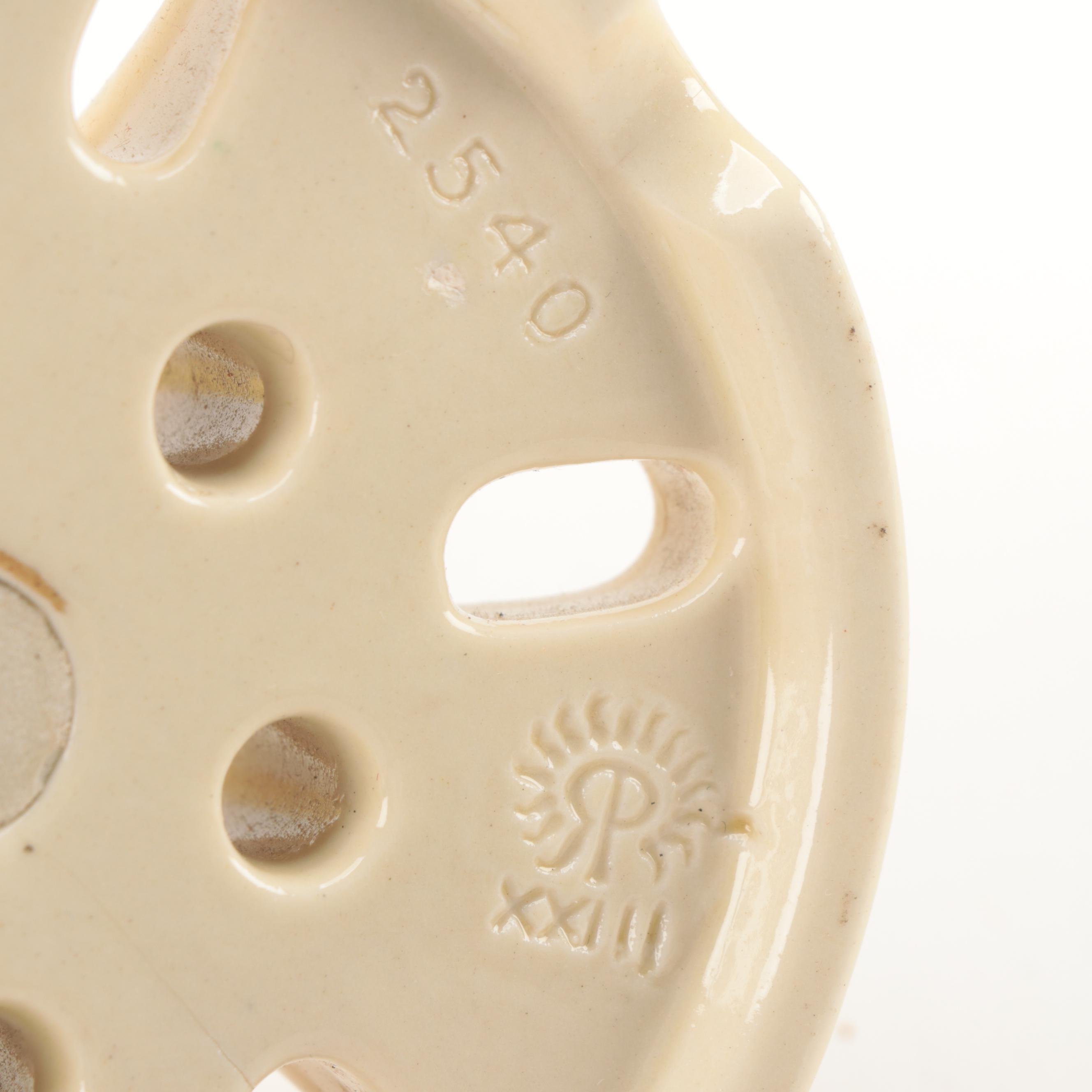 Rookwood Pottery Yellow Glaze Flower Frog, 1923