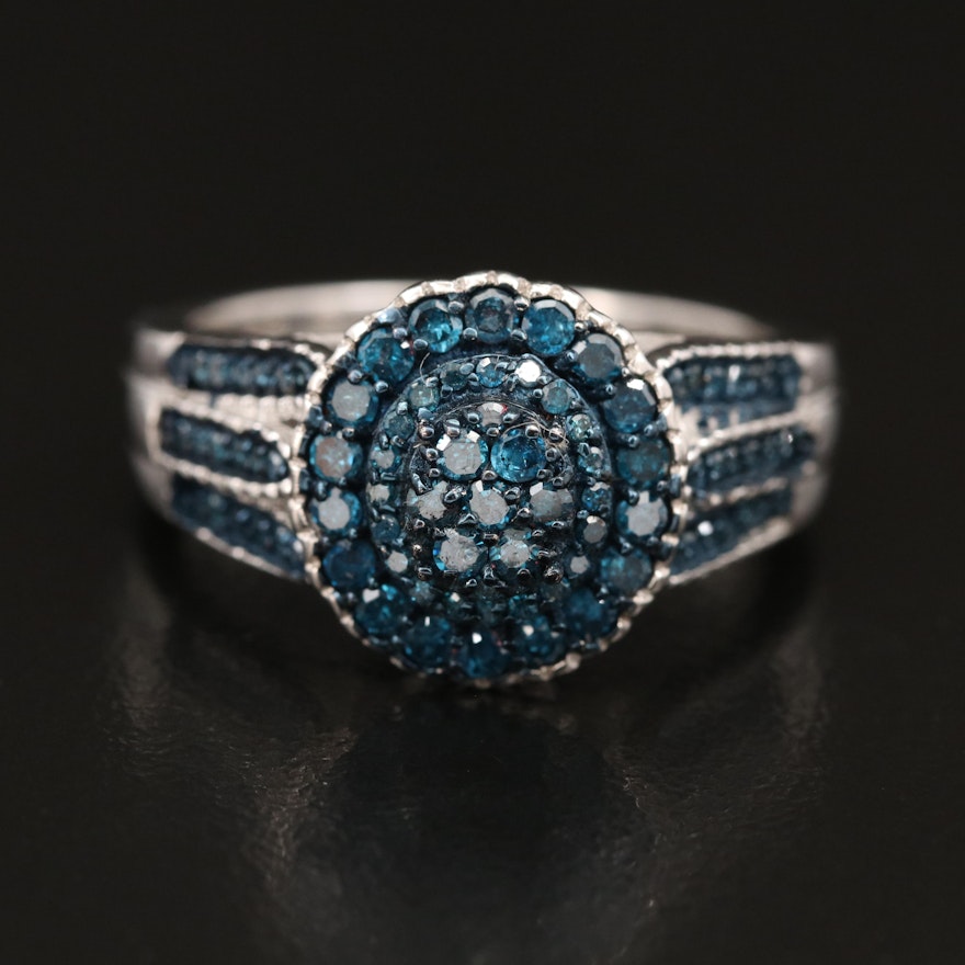 Sterling Blue Diamond Ring