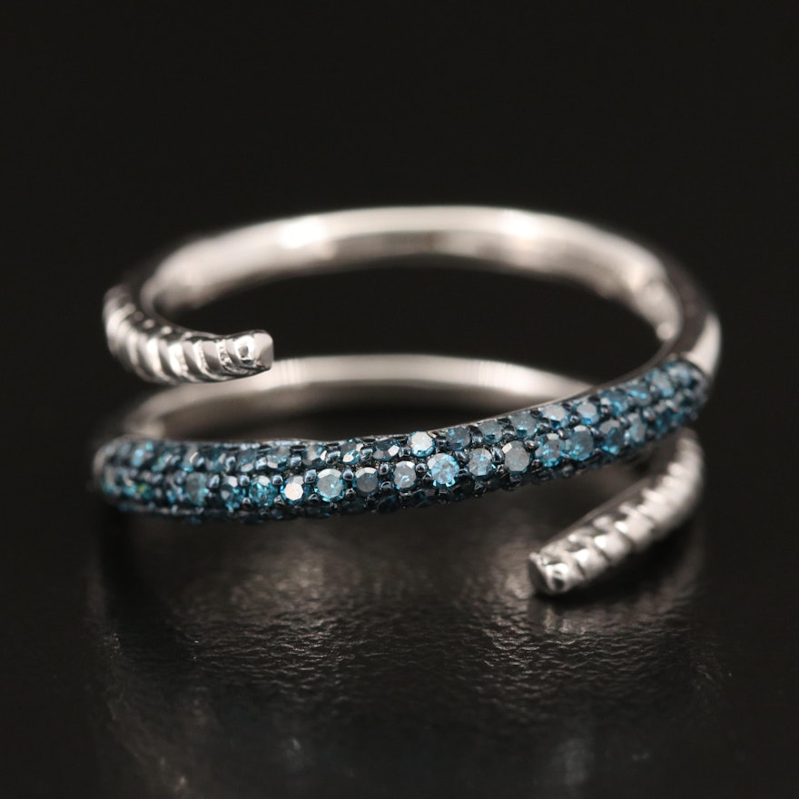 Sterling Blue Diamond Wrap Band