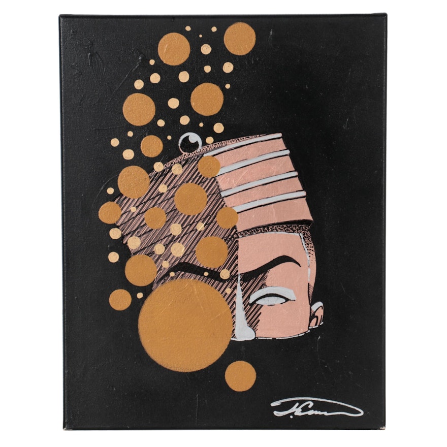 Justin Campbell Abstract Acrylic Portrait, 2020