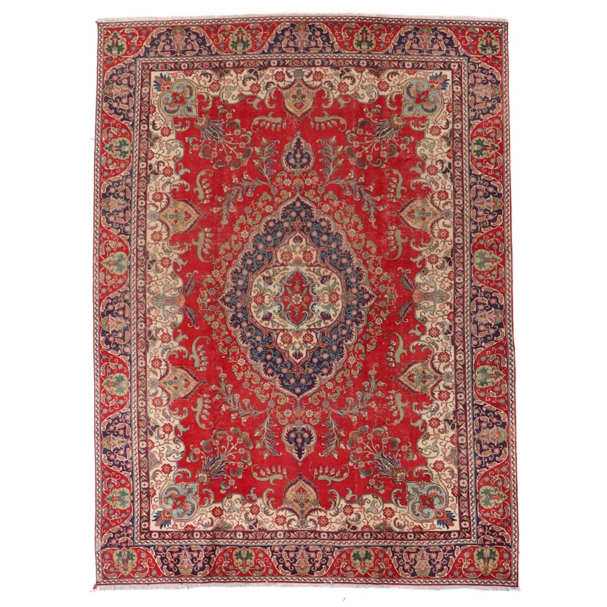 8'10 x 12'2 Hand-Knotted Persian Kerman Room Sized Rug