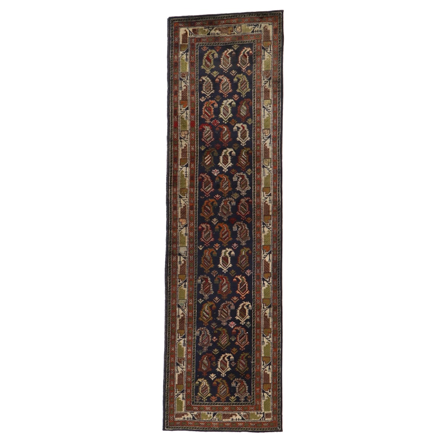 2'6 x 9' Hand-Knotted Persian Ardebil Carpet Runner, 1940s