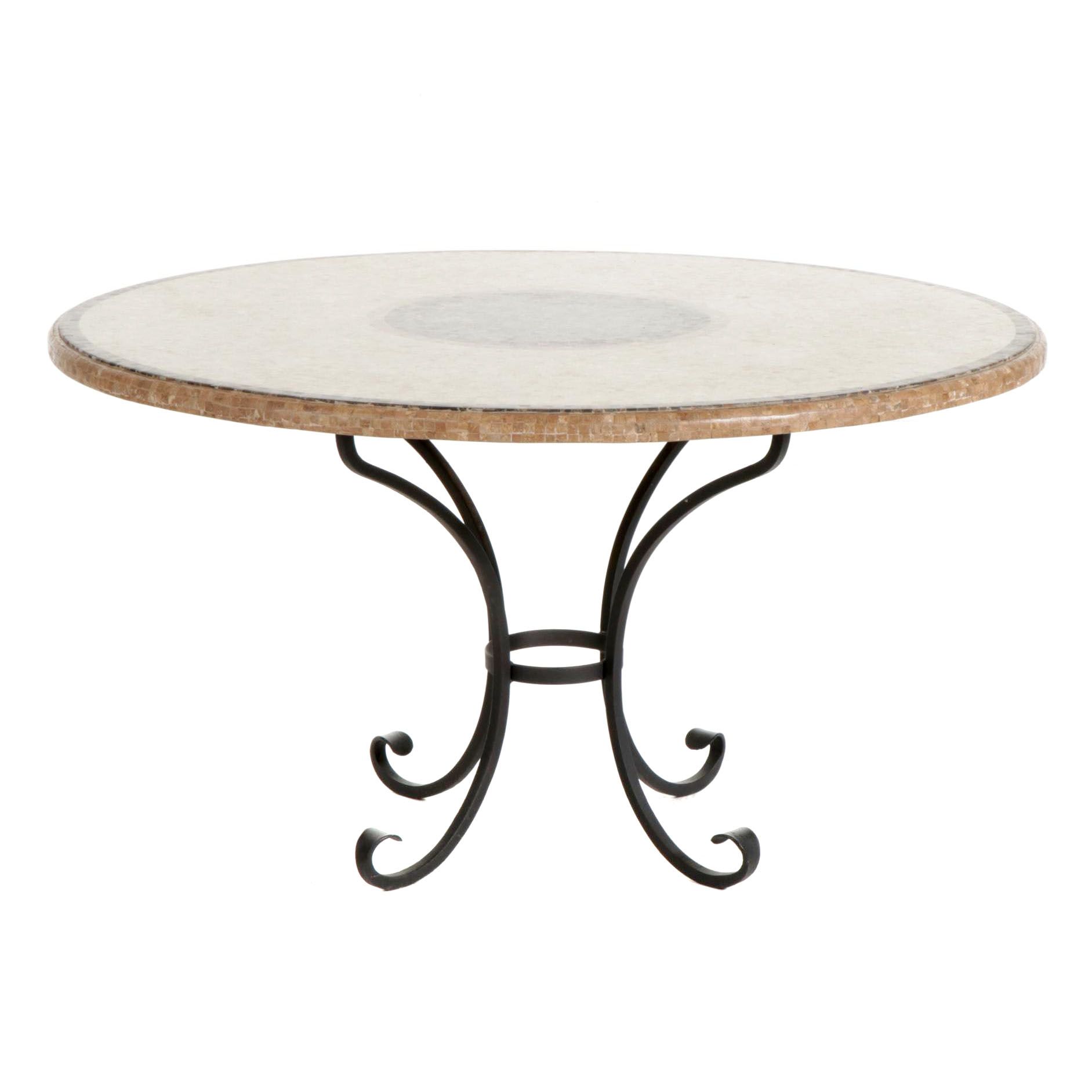 Arhaus "Mosaic Collection" Iron and Tile Top Dining Table