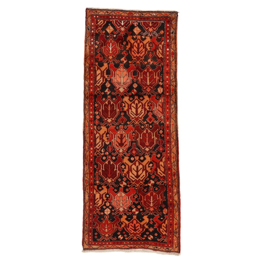 3'5 x 8'8 Hand-Knotted Persian Heriz Long Rug, 1960s