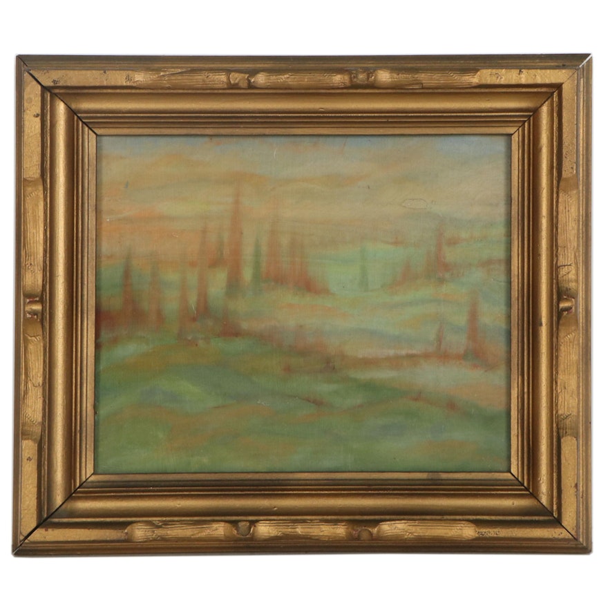 Abstract Double-Sided Oil Painting, 20th Century