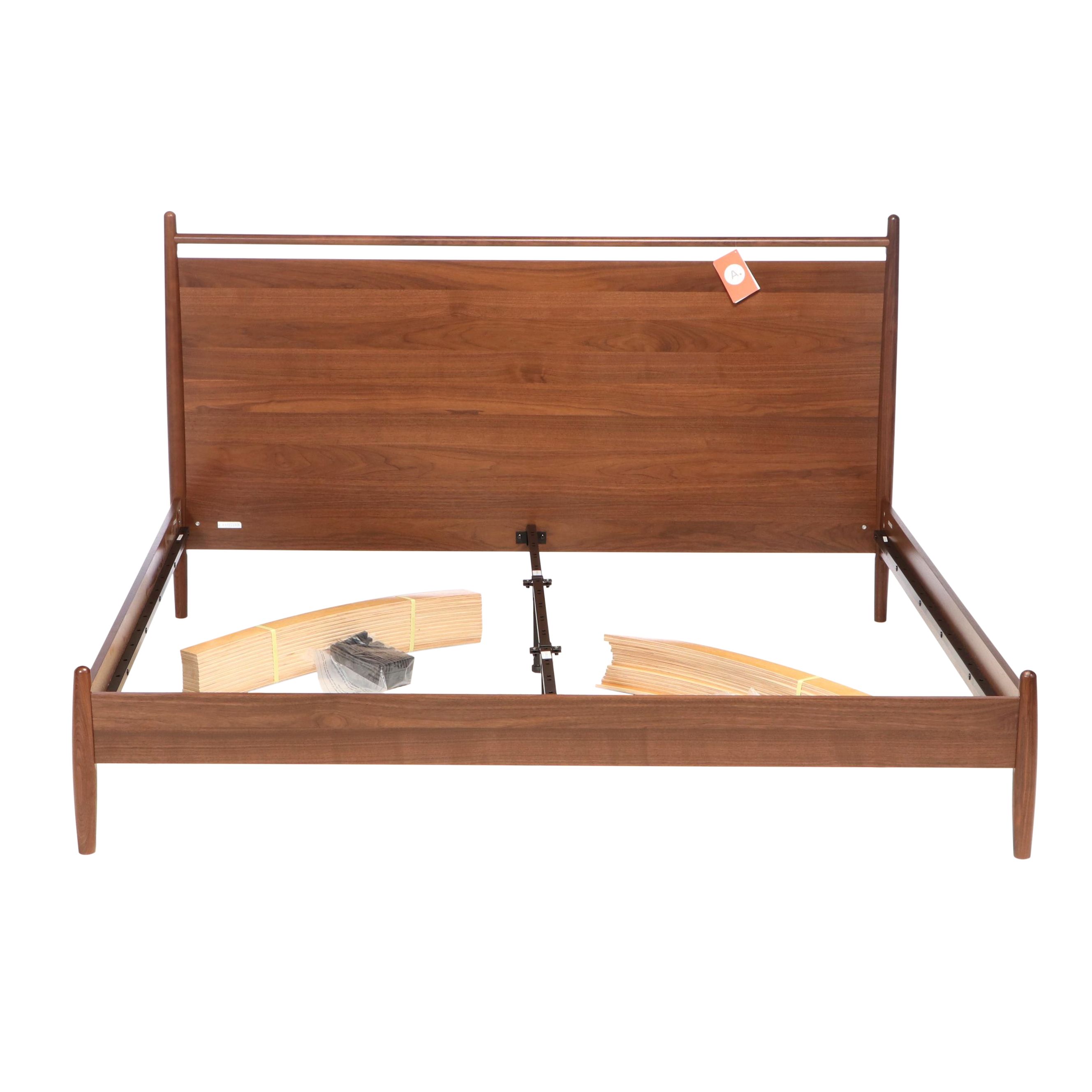 Article "Lenia" Contemporary Walnut-Veneered King Size Bed Frame