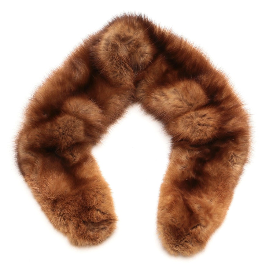 Revillon Sable Fur Stole with Clip Ends