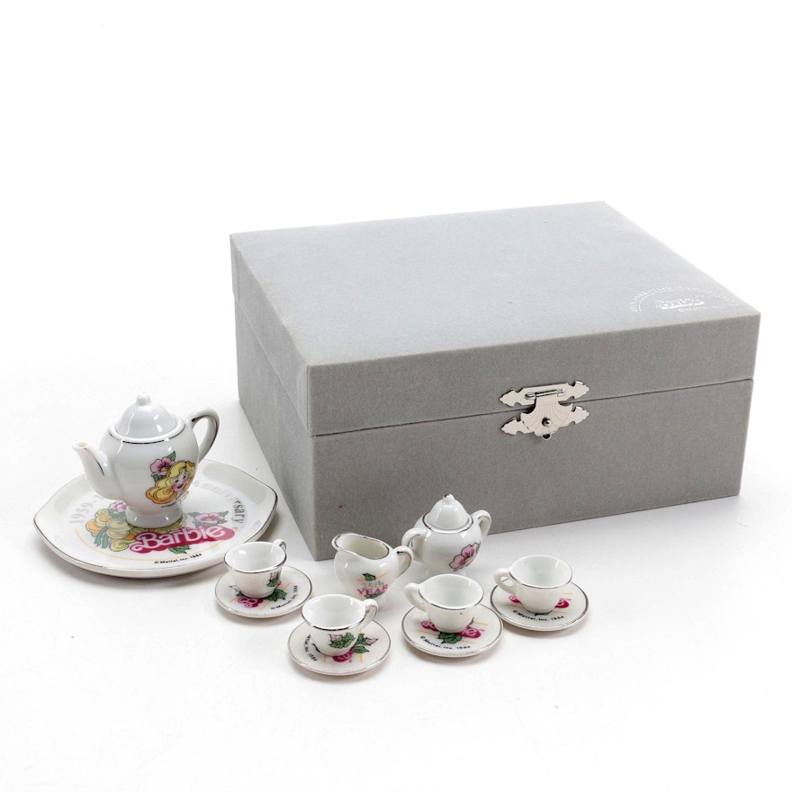 Mattel Barbie's 25th Anniversary Miniature Porcelain Tea Set, 1984