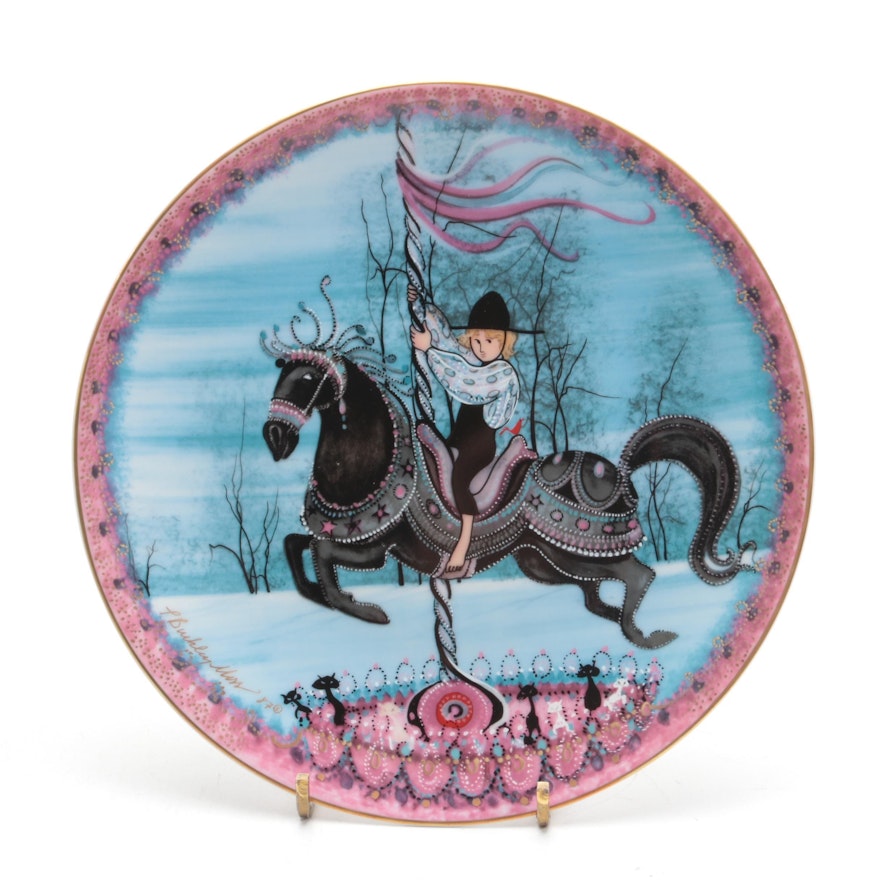 P. Buckley Moss "Carrousel Prince" Porcelain Collector Plate, 1987