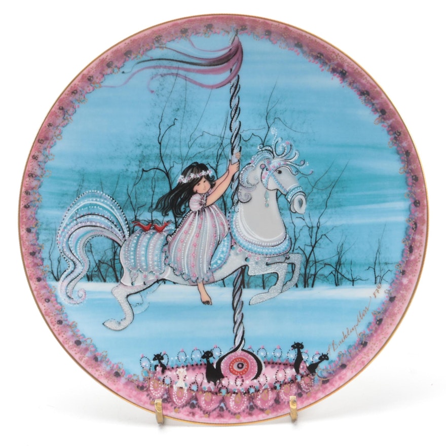 P. Buckley Moss "Carrousel Princess" Porcelain Collector Plate, 1987