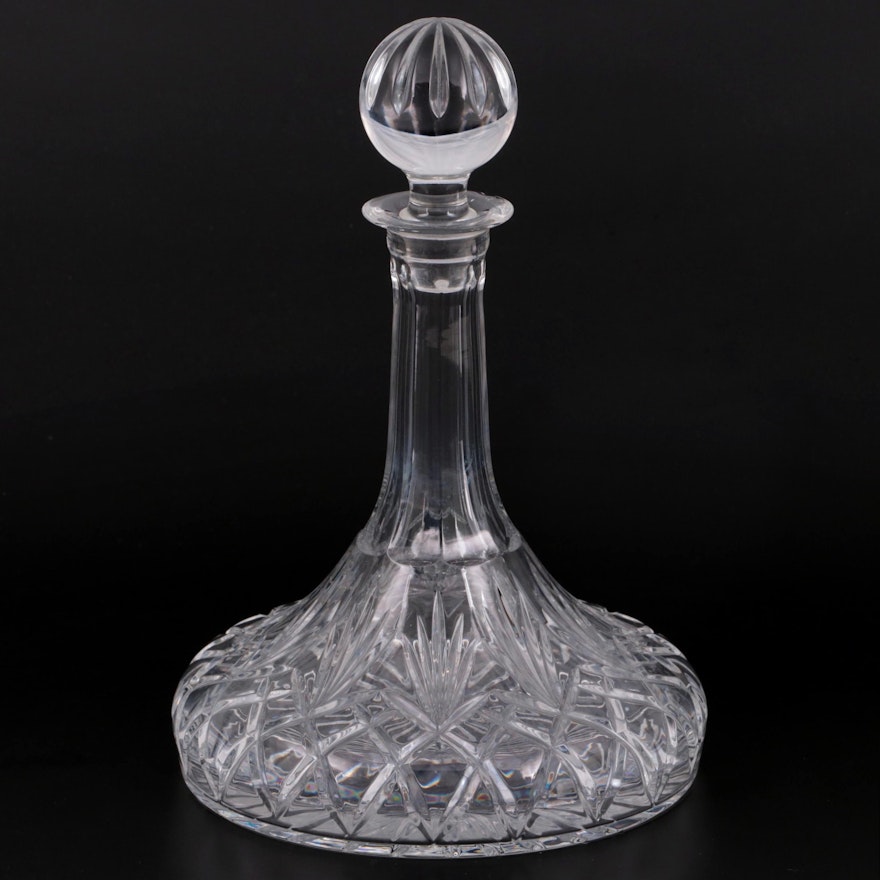 Pressed Glass Ship Decanter with Stopper