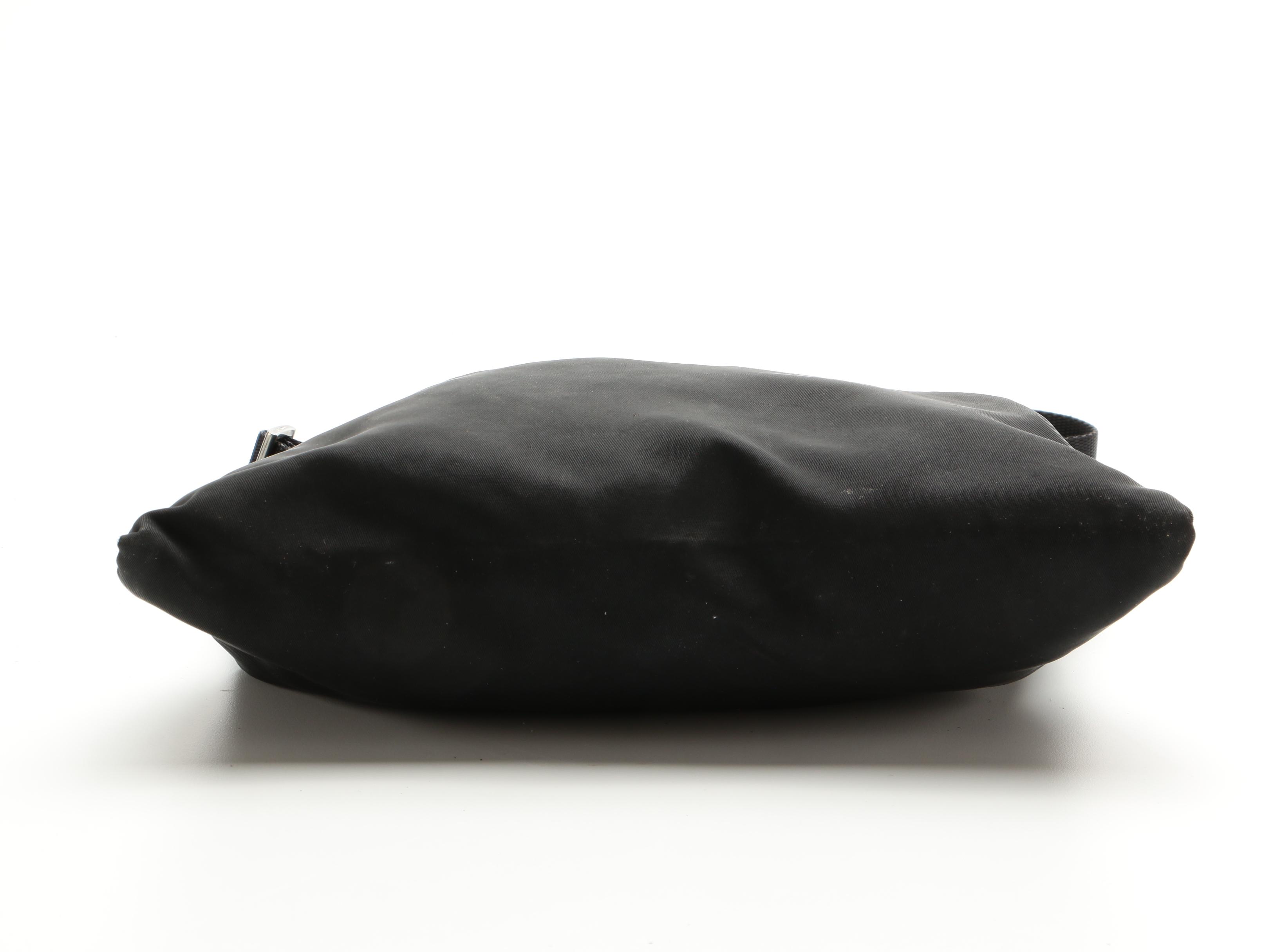 Prada Black Tessuto Nylon Crossbody with Leather Trim