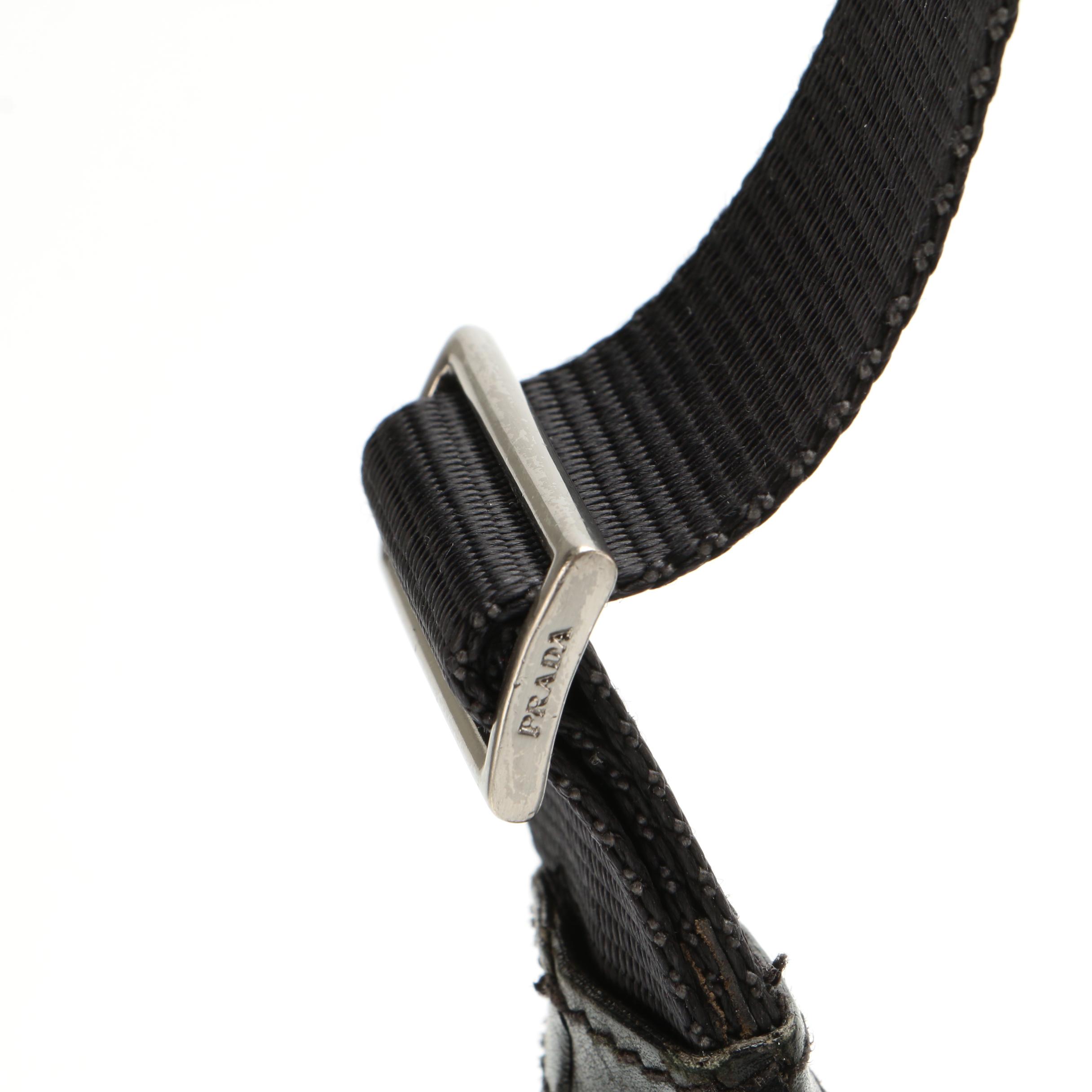 Prada Black Tessuto Nylon Crossbody with Leather Trim