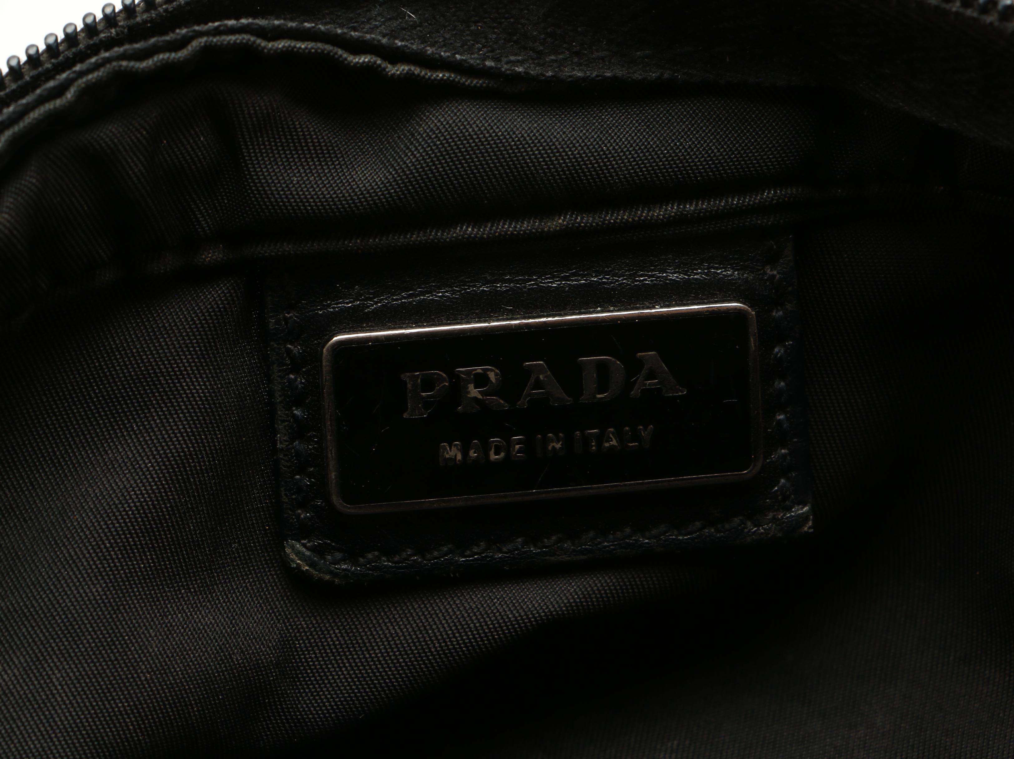 Prada Black Tessuto Nylon Crossbody with Leather Trim
