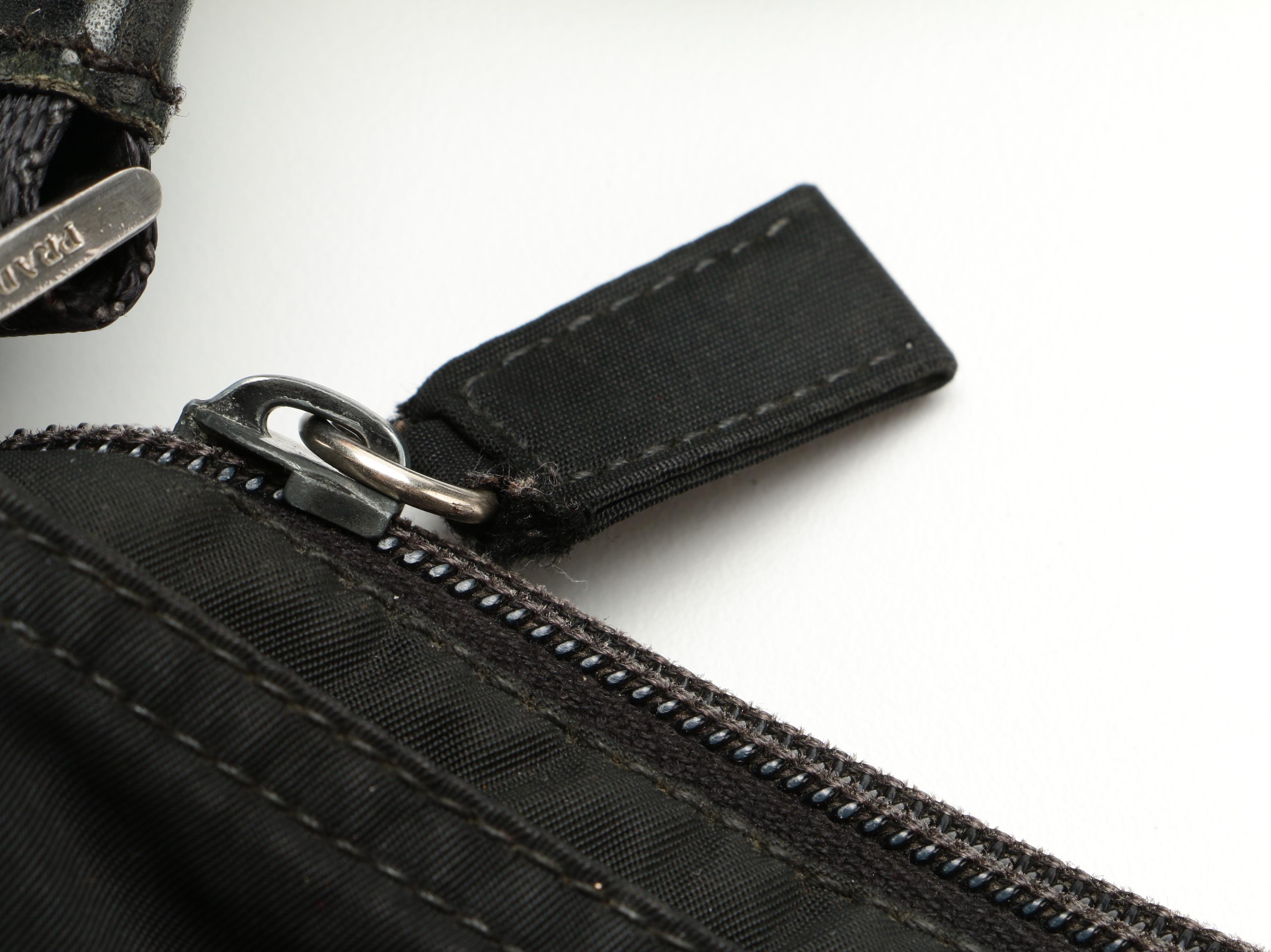 Prada Black Tessuto Nylon Crossbody with Leather Trim