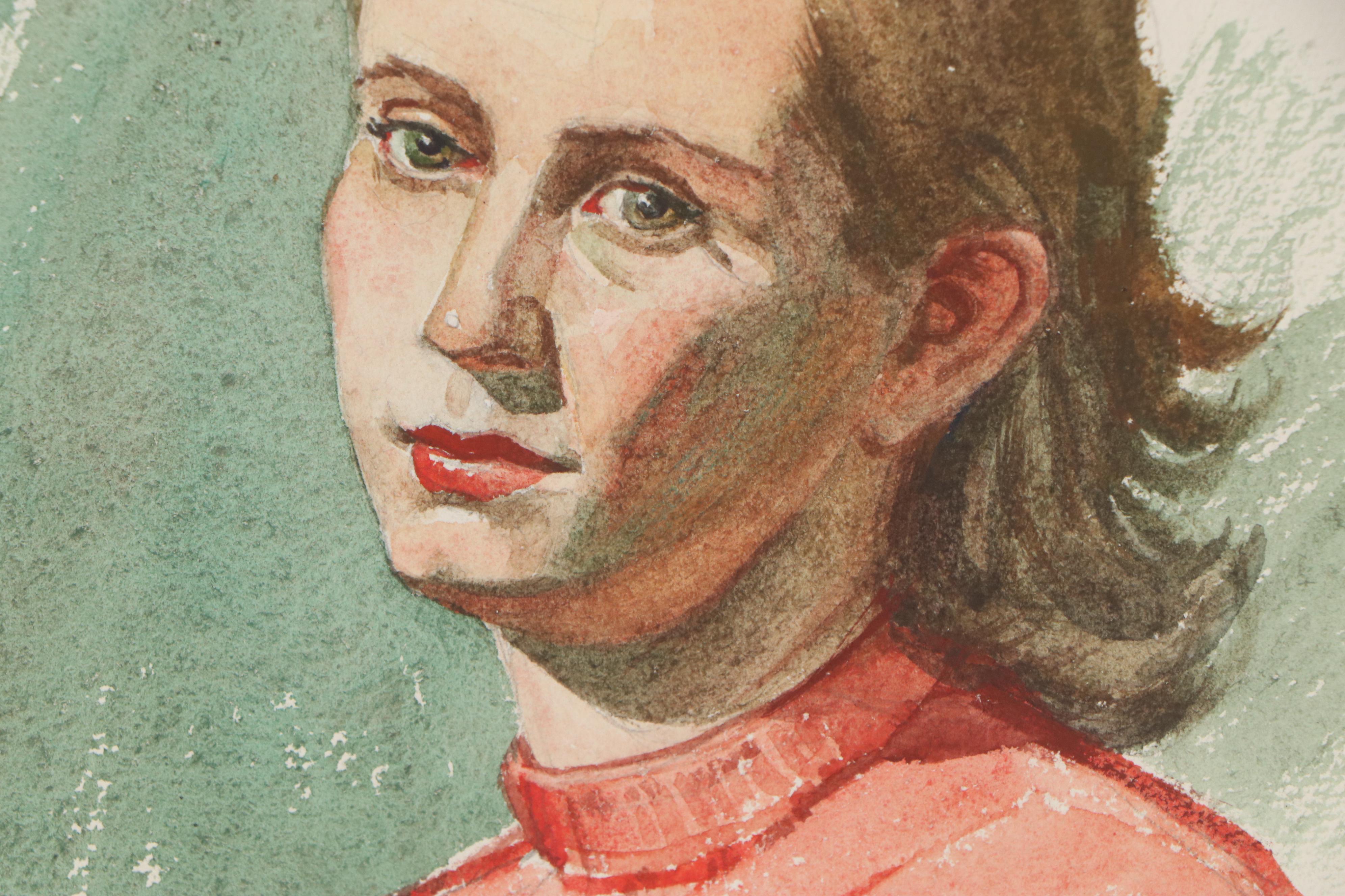 Edmond Fitzgerald Portrait Watercolor Painting