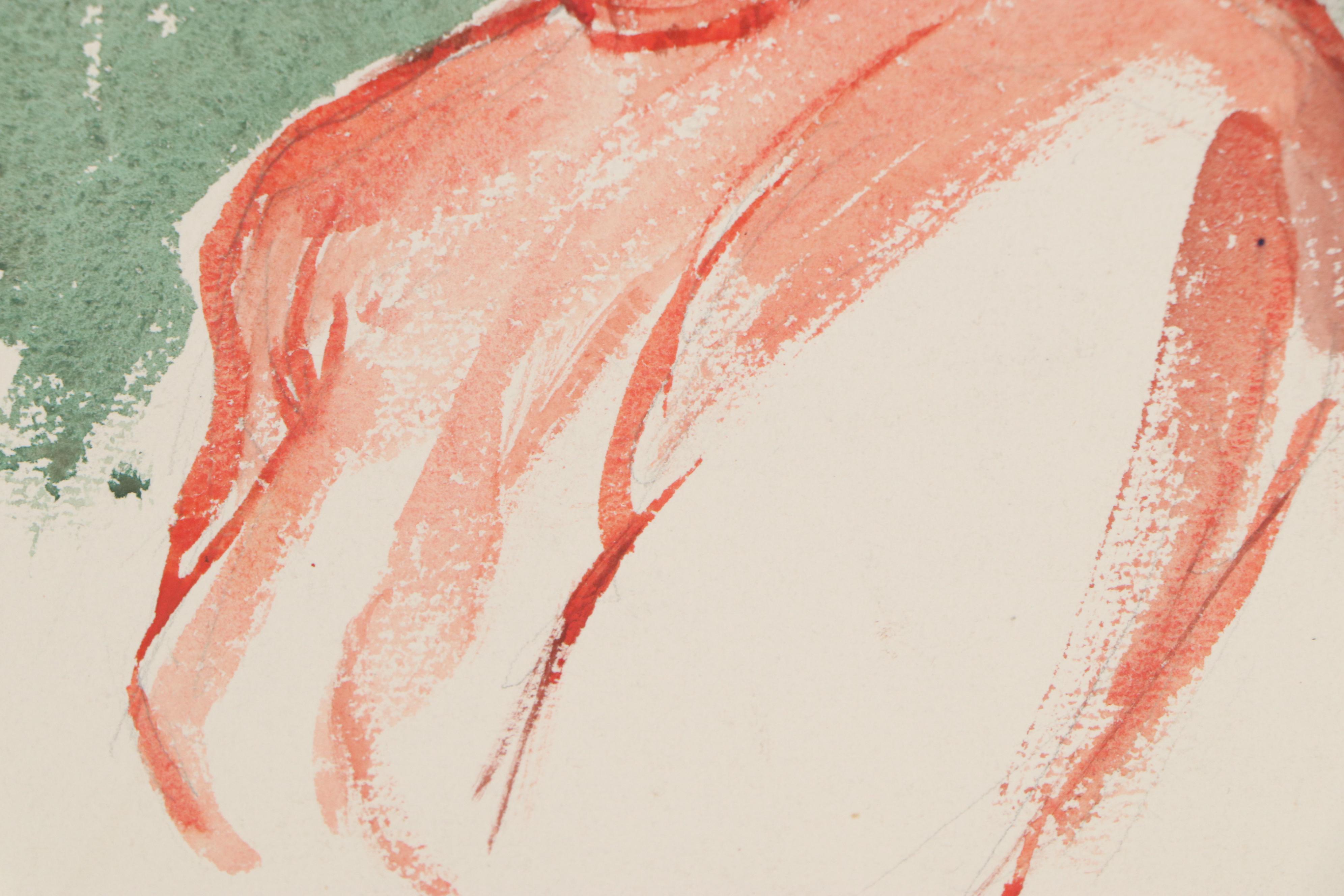 Edmond Fitzgerald Portrait Watercolor Painting