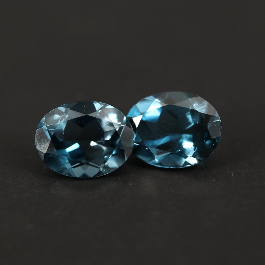 Loose 4.46 CTW Oval Faceted London Blue Topaz