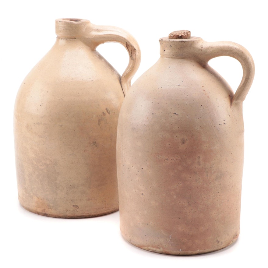 Salt Glazed Stoneware Jugs, Late 19th/Early 20th Century