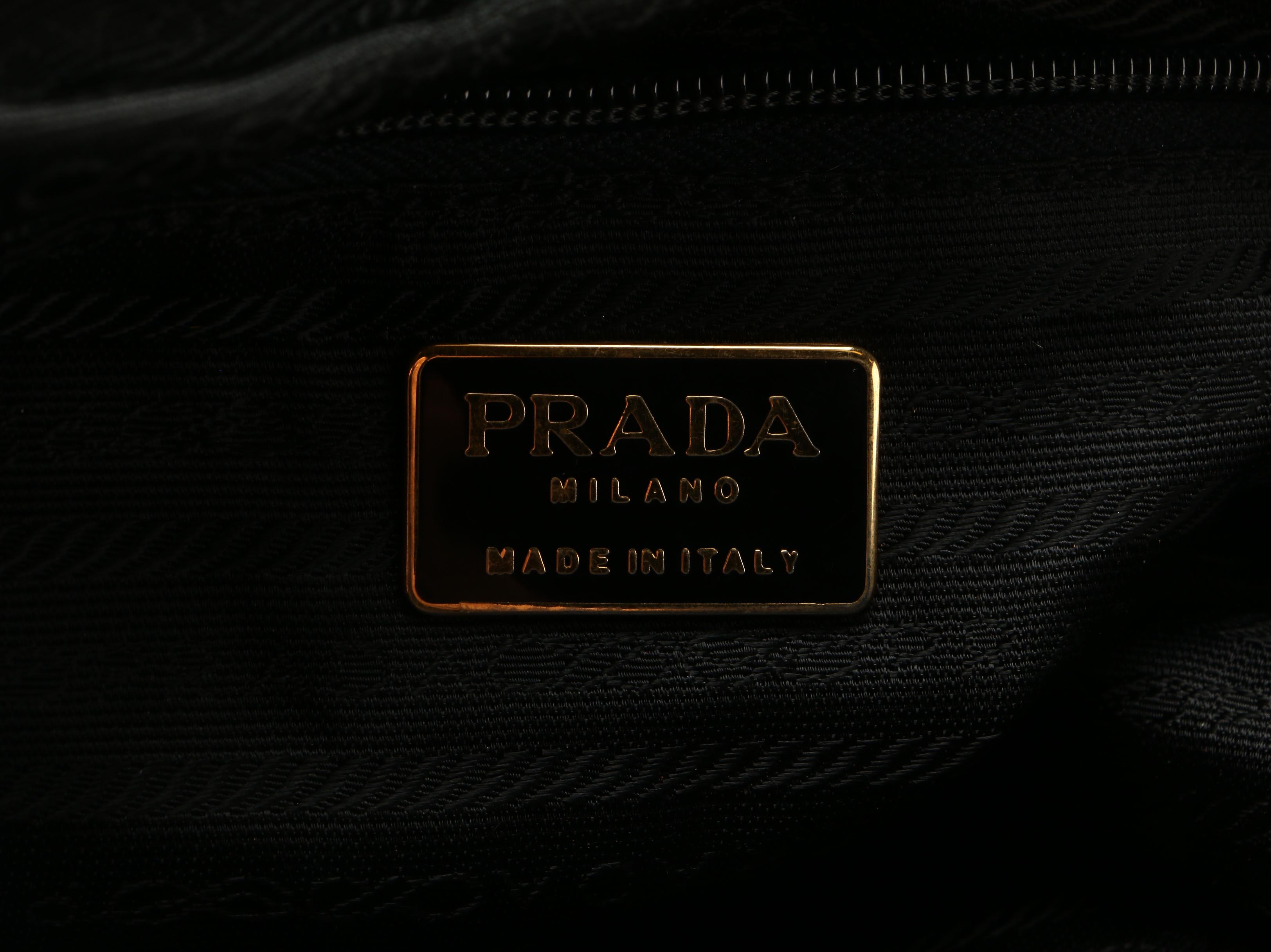 Prada Beaded Tassel Top Handle Bag in Black Tessuto Nylon