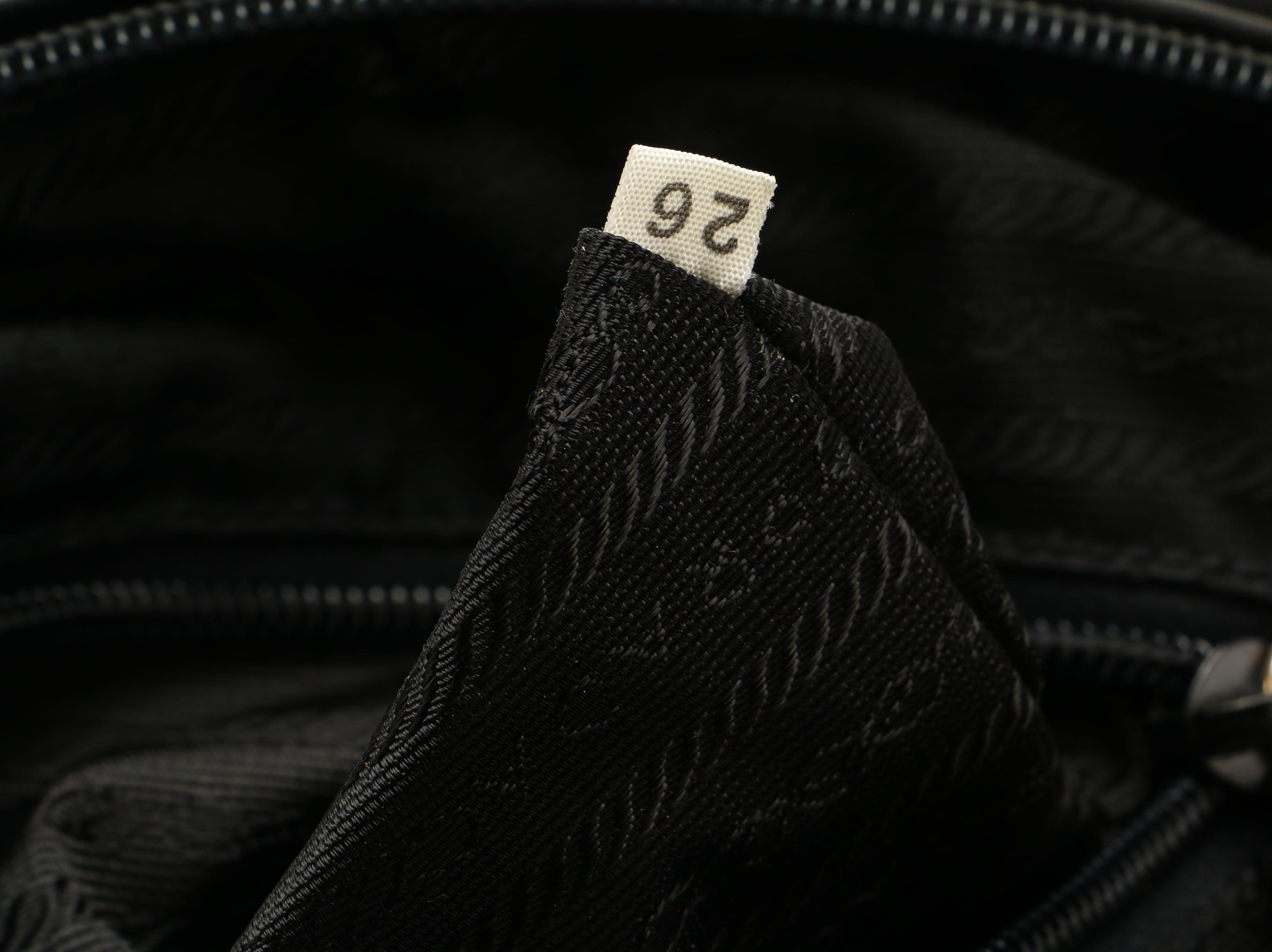 Prada Beaded Tassel Top Handle Bag in Black Tessuto Nylon