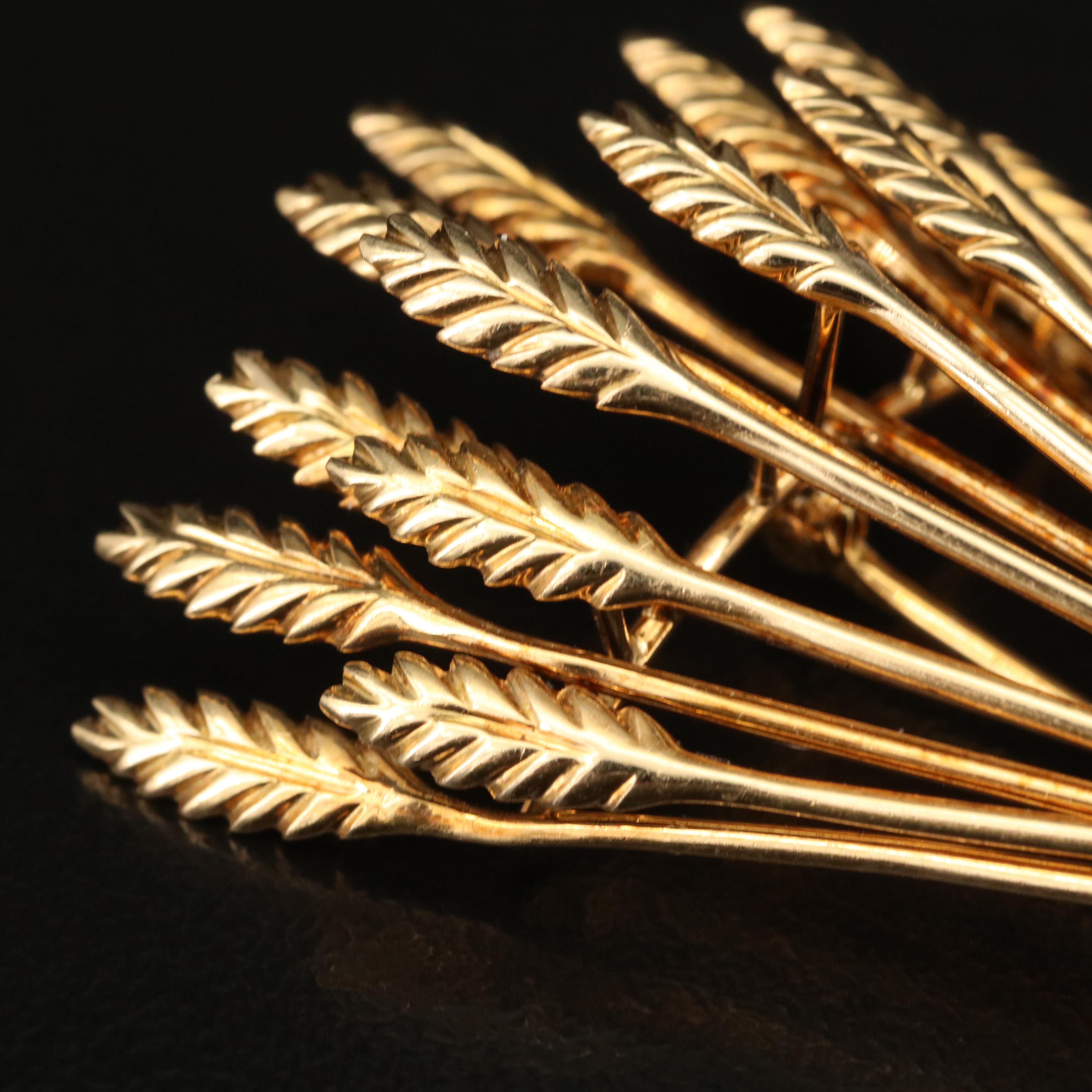 Vintage Tiffany & Co. 18K Diamond Wheat Sheaf Brooch with Platinum Accent