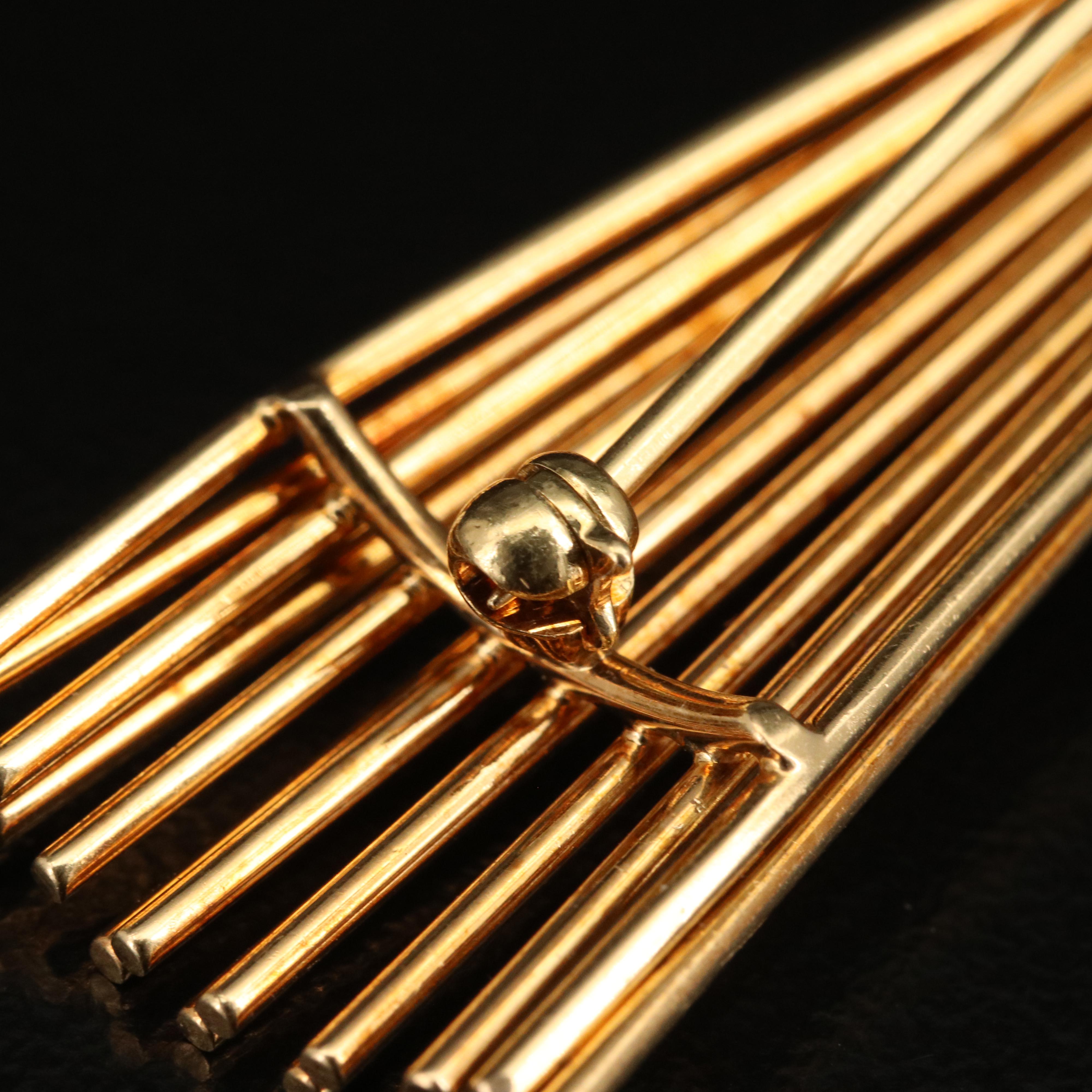 Vintage Tiffany & Co. 18K Diamond Wheat Sheaf Brooch with Platinum Accent