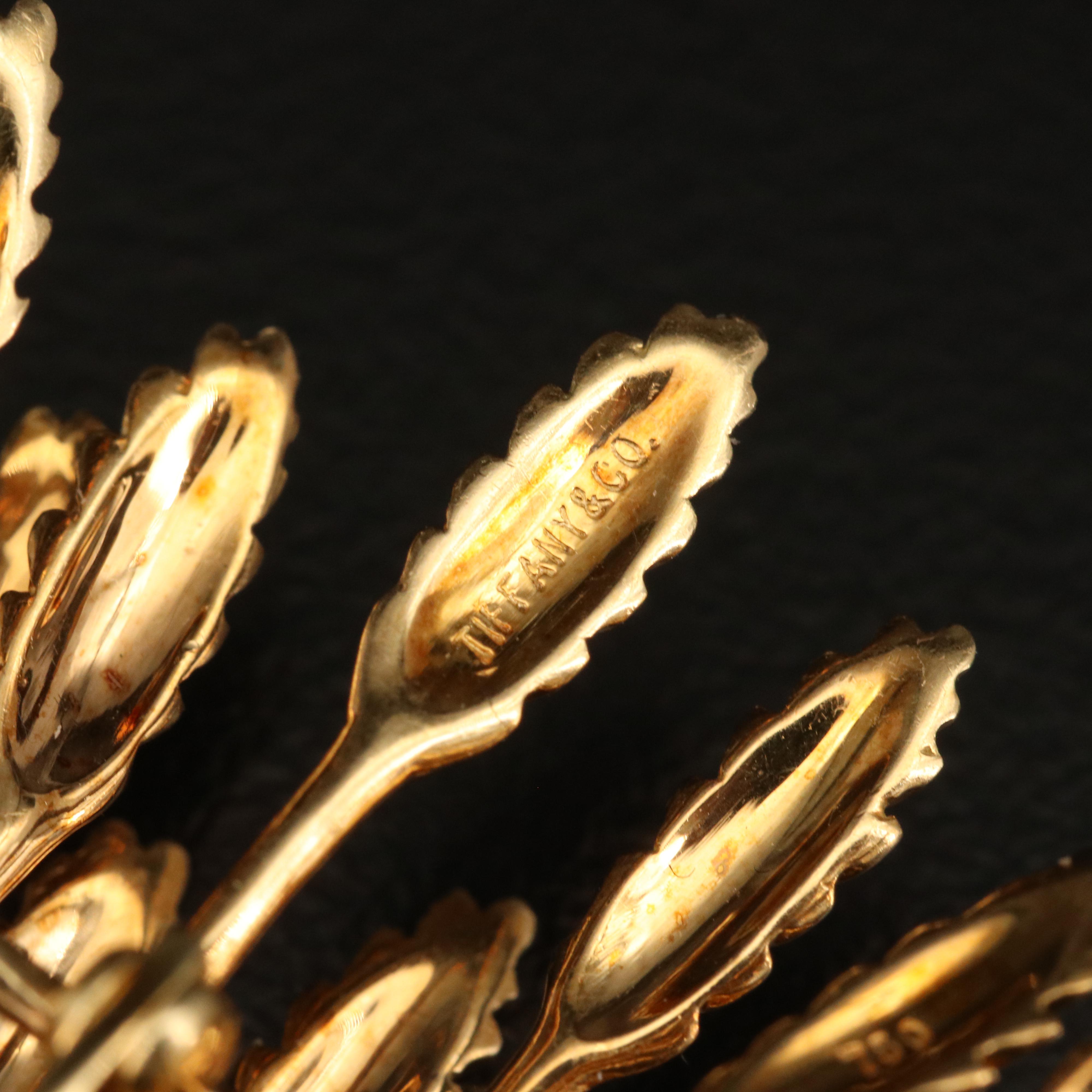 Vintage Tiffany & Co. 18K Diamond Wheat Sheaf Brooch with Platinum Accent